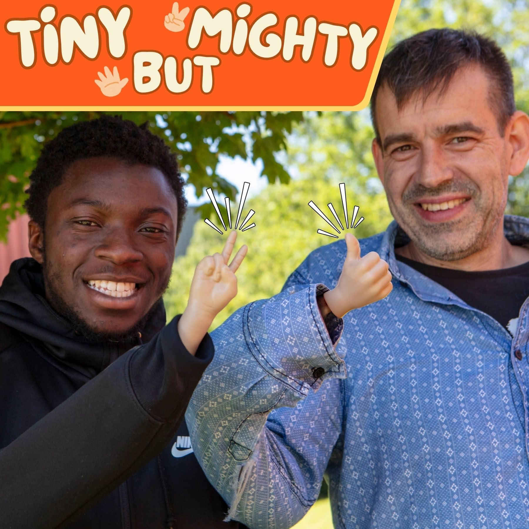 Boxer Gifts Tiny Hands on Sticks Prank - Peace, Thumbs Up and Waving 3pk