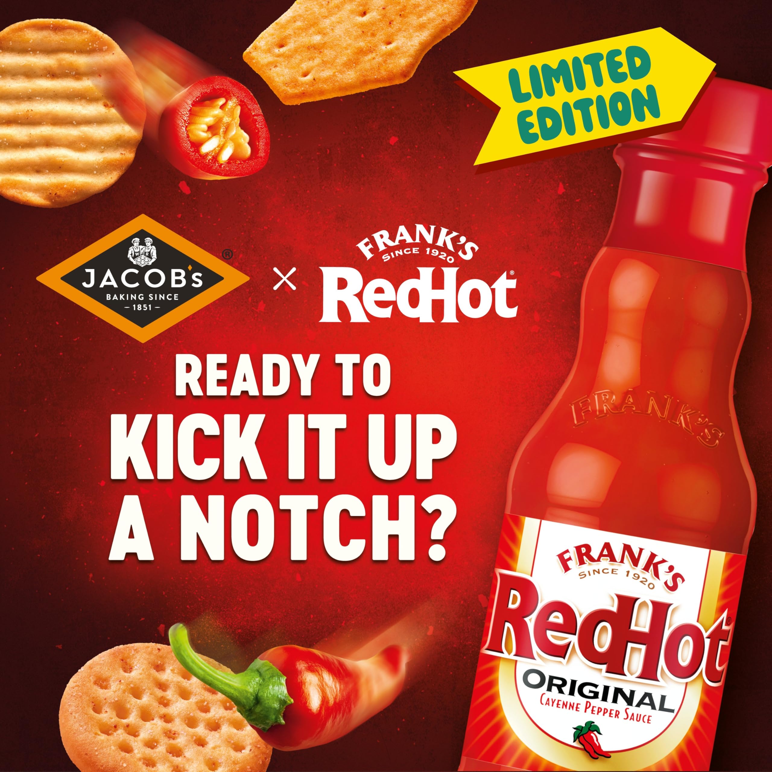 JACOB'S Mini Cheddars Franks Red Hot Original Baked Snacks Share Bag | 150g | 10 Pack 5