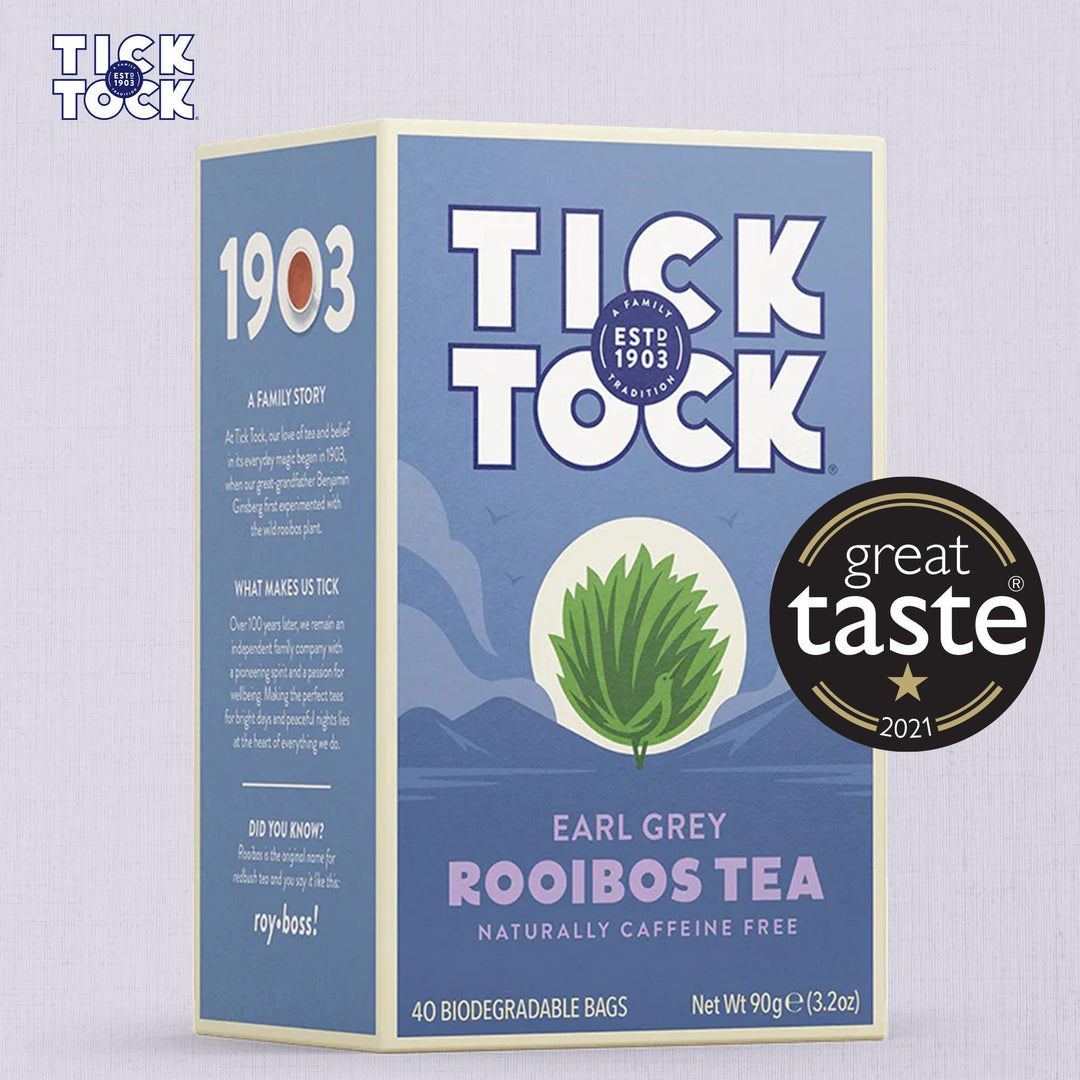 Tick Tock Earl Grey Rooibos Tea - Naturally Decaf Tea Bags