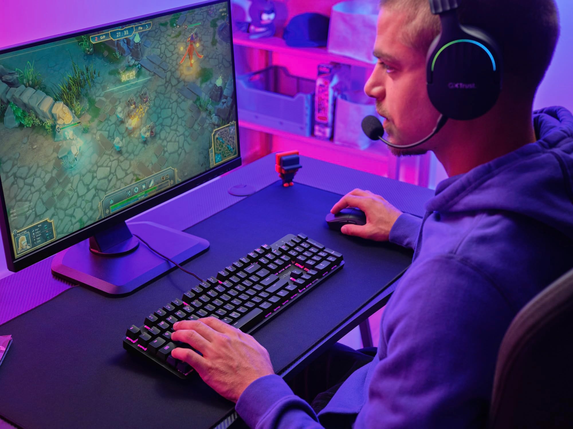 GXTrust GXT 871 Zora Mechanical Gaming Keyboard - UK Layout, RGB Illumination, Aluminium Top Plate 9