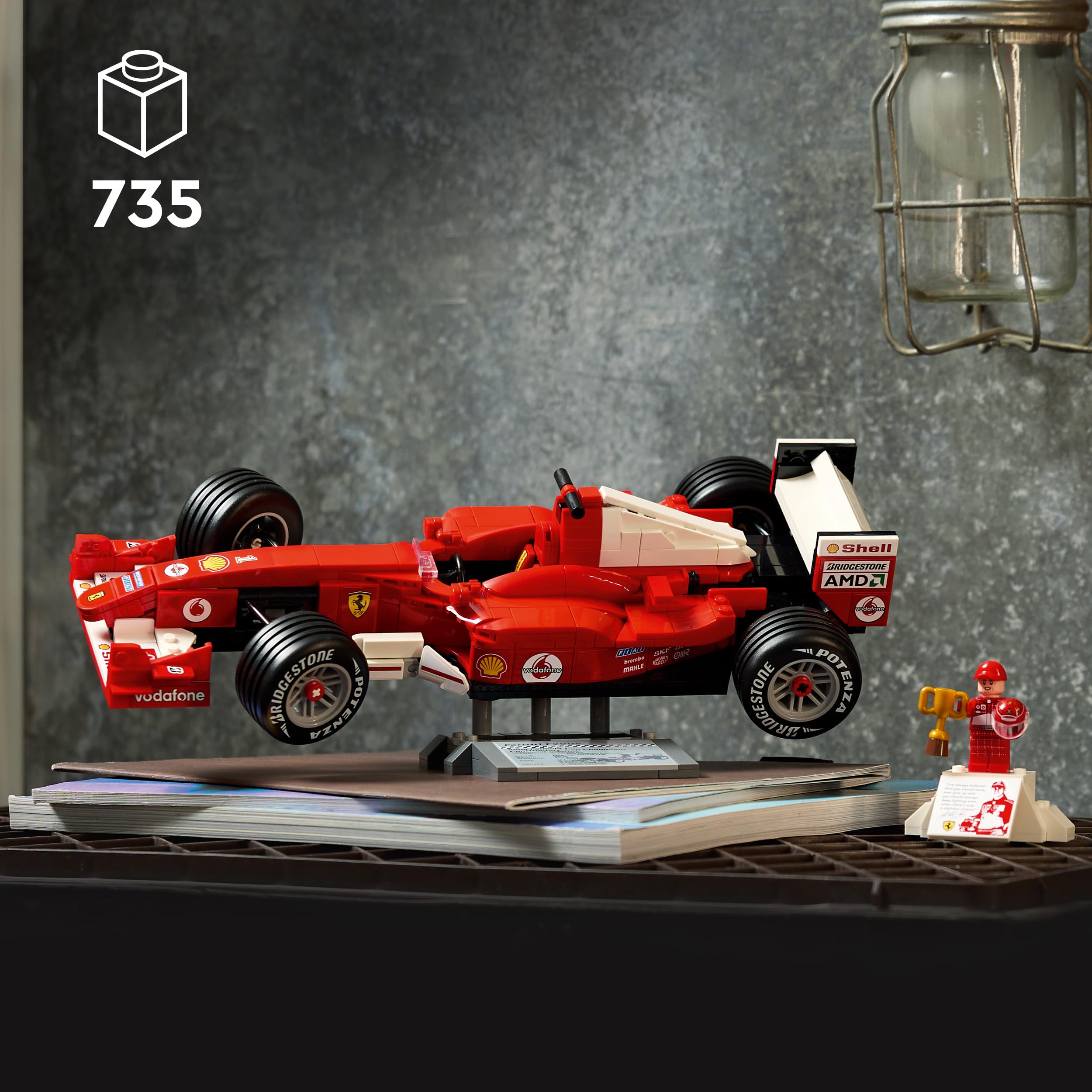LEGO Icons Ferrari F2004 & Michael Schumacher F1 Car Model Kit for Adults 18+ 2