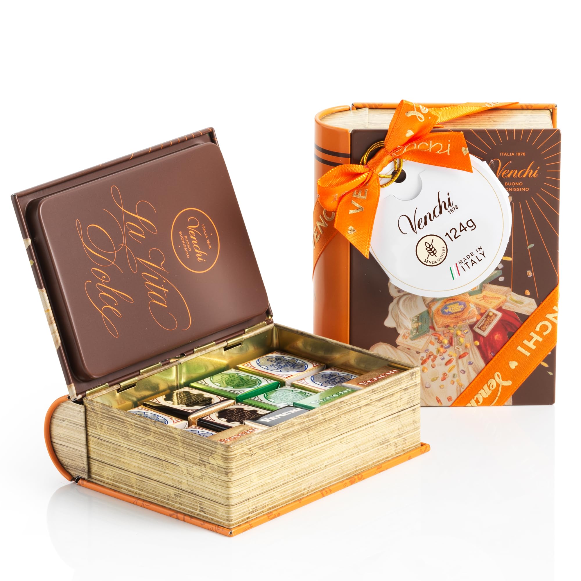 Venchi Cremini Chocolates Mini Book - Assorted Dark, Pistachio & Venezuela, 127g, Gluten Free 1