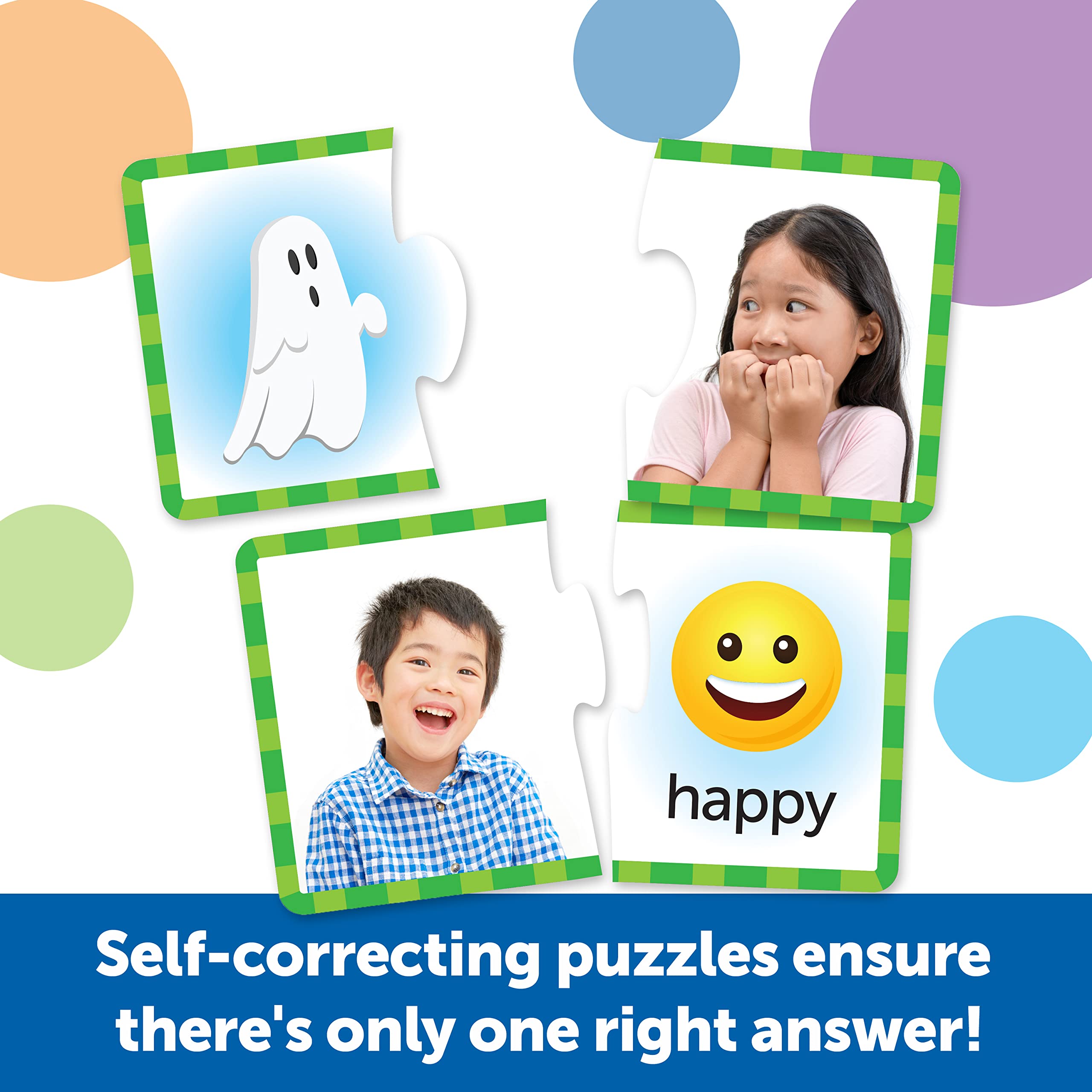 Learning Resources Feelings & Emotions Puzzle Cards - 48-Piece SEL Learning Toy for Ages 3+ 3