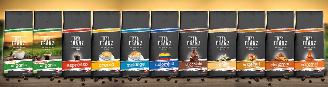 Der-Franz Crema Organic Coffee, Ground, 1000 g