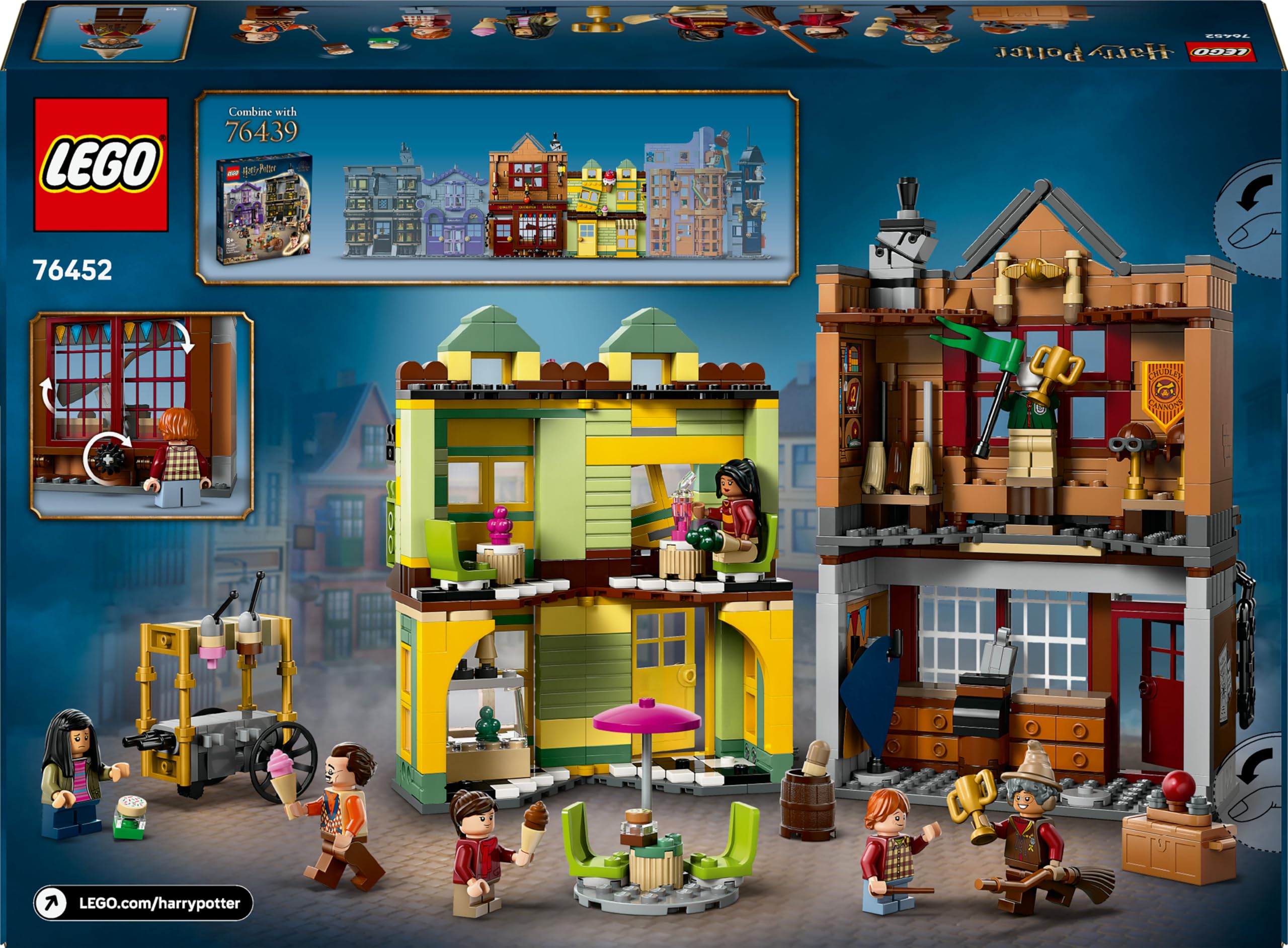LEGO Harry Potter Diagon Alley Playset - Quality Quidditch Supplies & Ice Cream Parlour, 795 Pieces