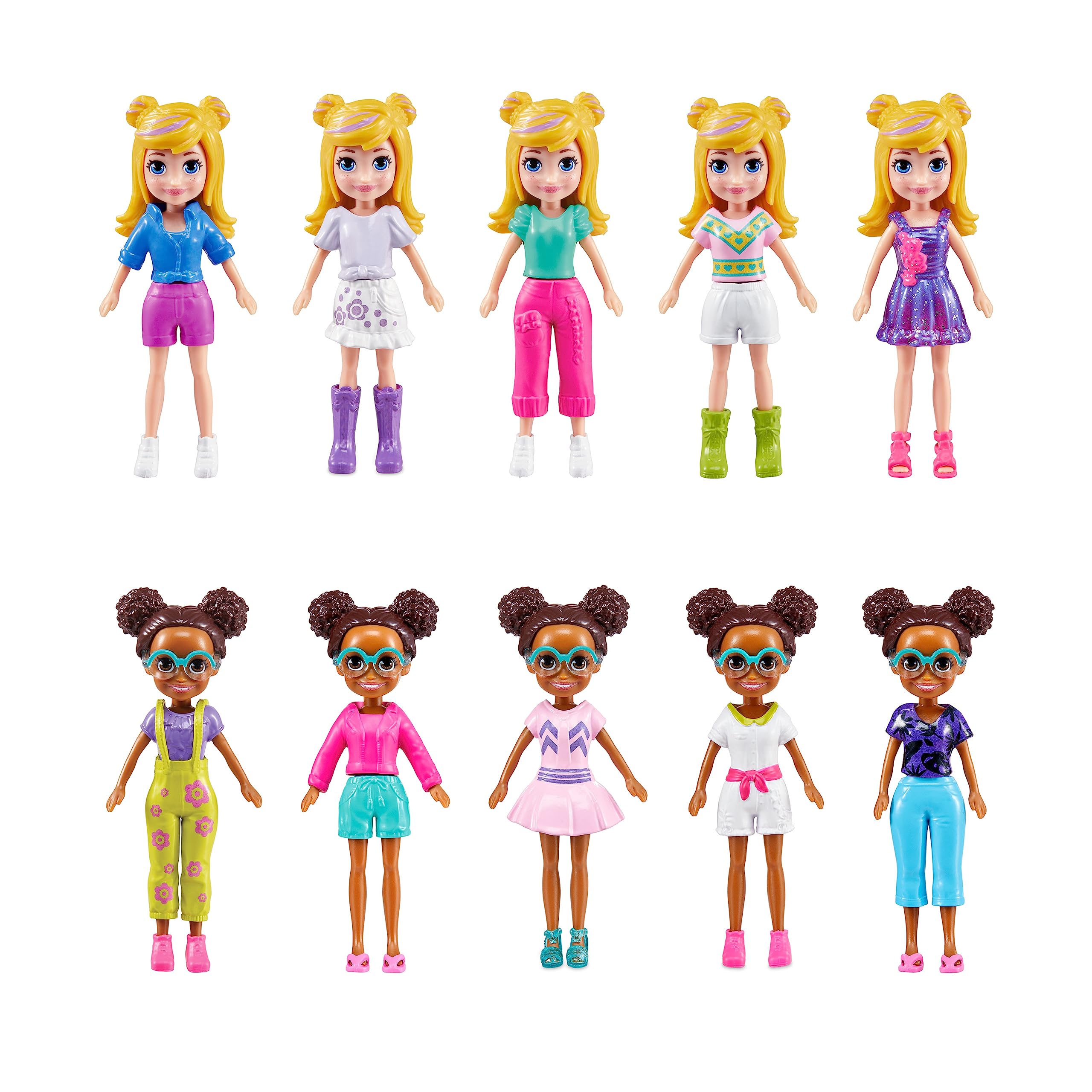 Polly Pocket Sparkle Cove Adventure Dolls & Fashion Playset - 48-Piece Set with 4 Dolls & Clothes for Ages 4+ 6