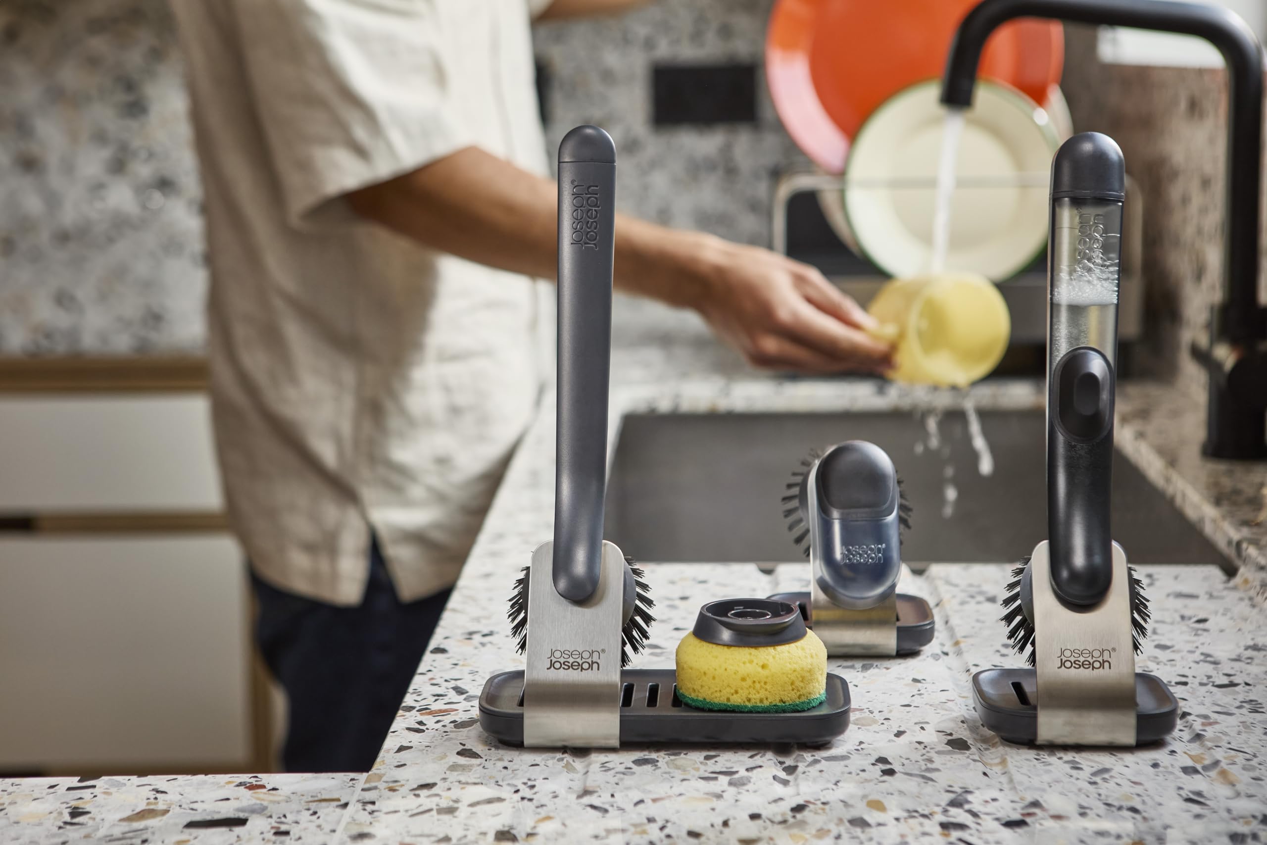 Joseph Joseph SinkTech Spülbürsten-Ersatzköpfe – 2er-Pack, Graphit 5