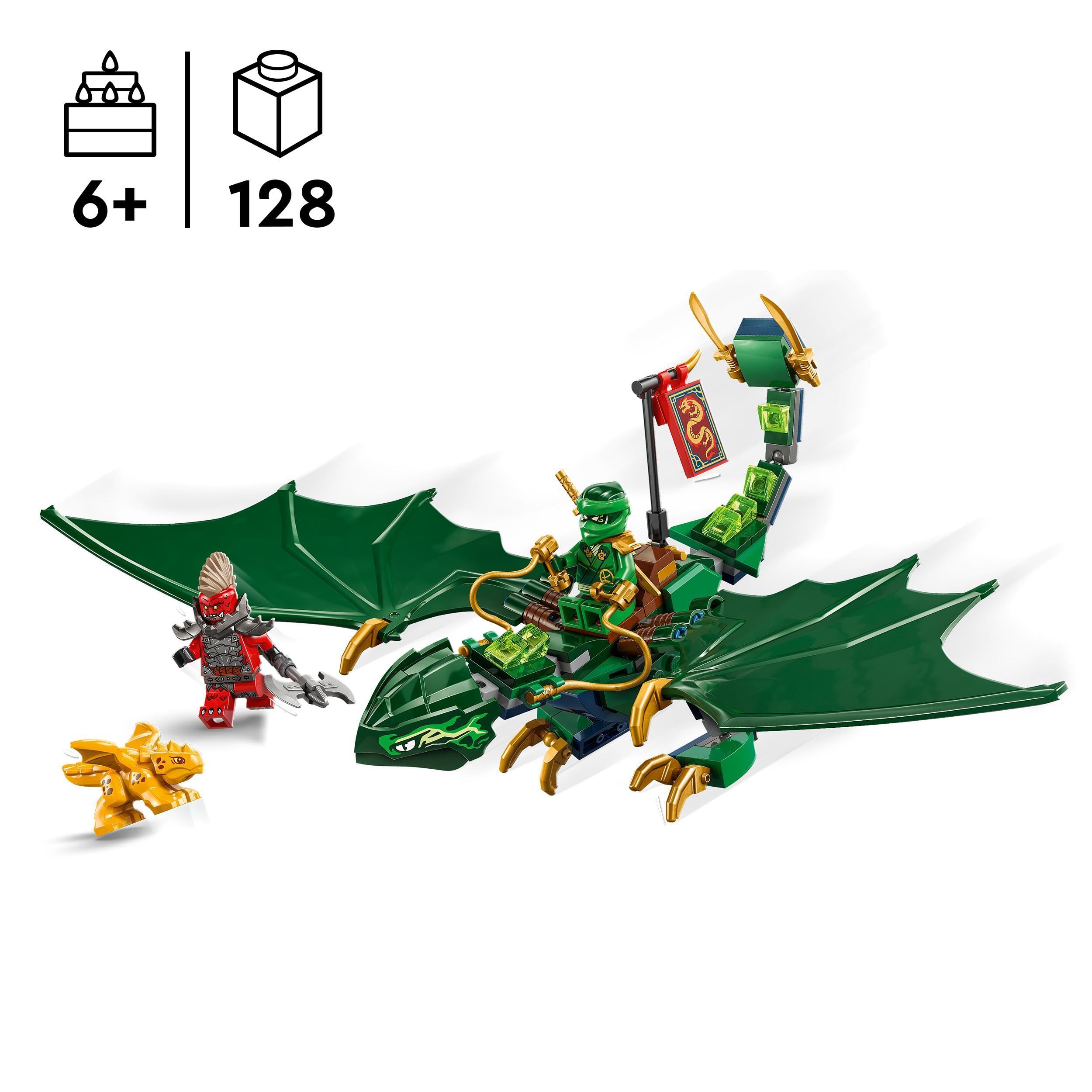 LEGO NINJAGO Lloyds Grüner Walddrache – Bau- und Spielset mit 2 Minifiguren für Kinder ab 6 Jahren