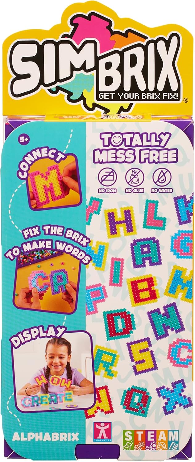 Simbrix Alphabrix Pack - 350+ Brix Creative Building STEM Arts & Crafts Toy for Kids 1
