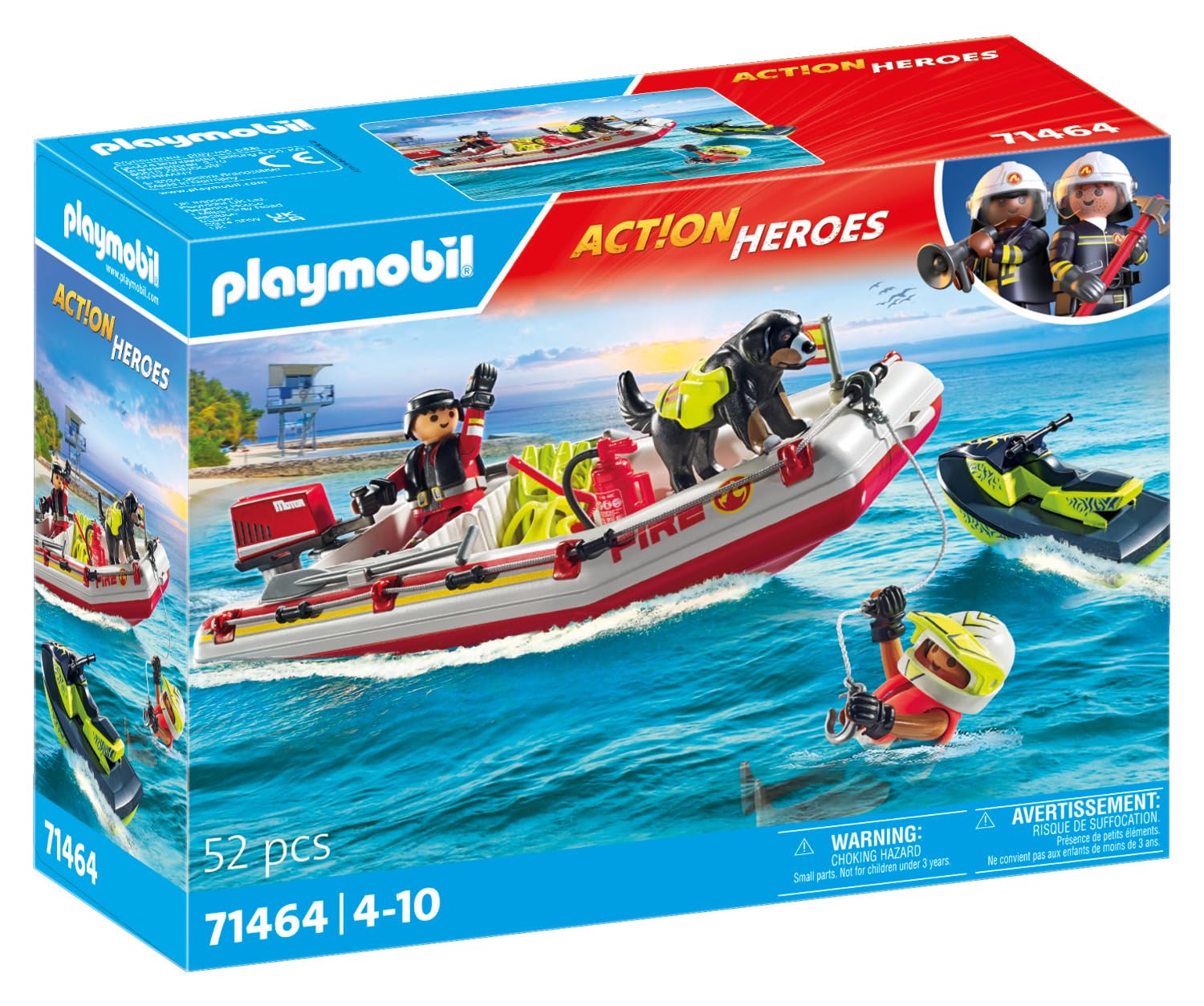 Playmobil Action Heroes Fireboat with Aqua Scooter Playset | Ages 4+ | 52 Pieces 2