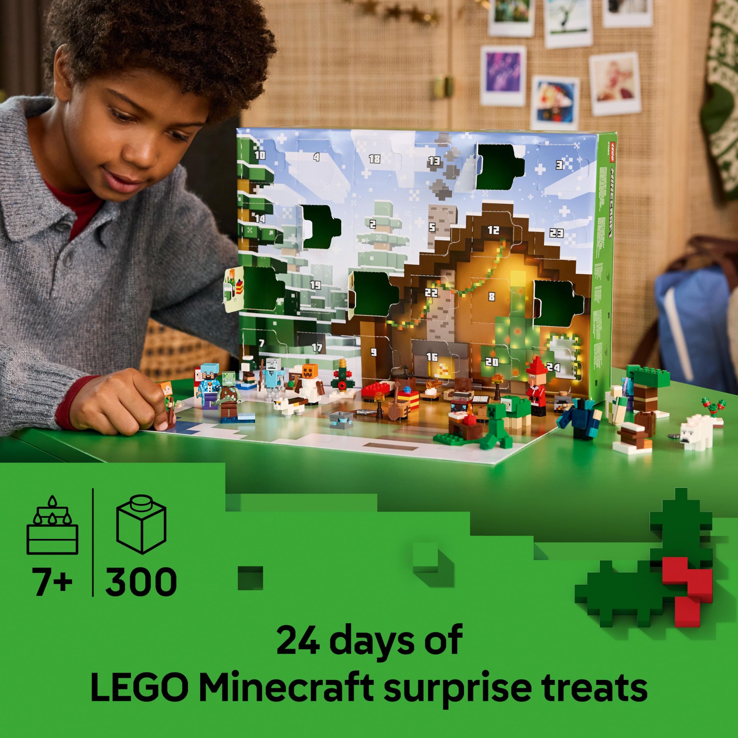 LEGO Minecraft Advent Calendar 2025 - 24-Day Buildable Toy with Minifigures & Winter Village Set 2