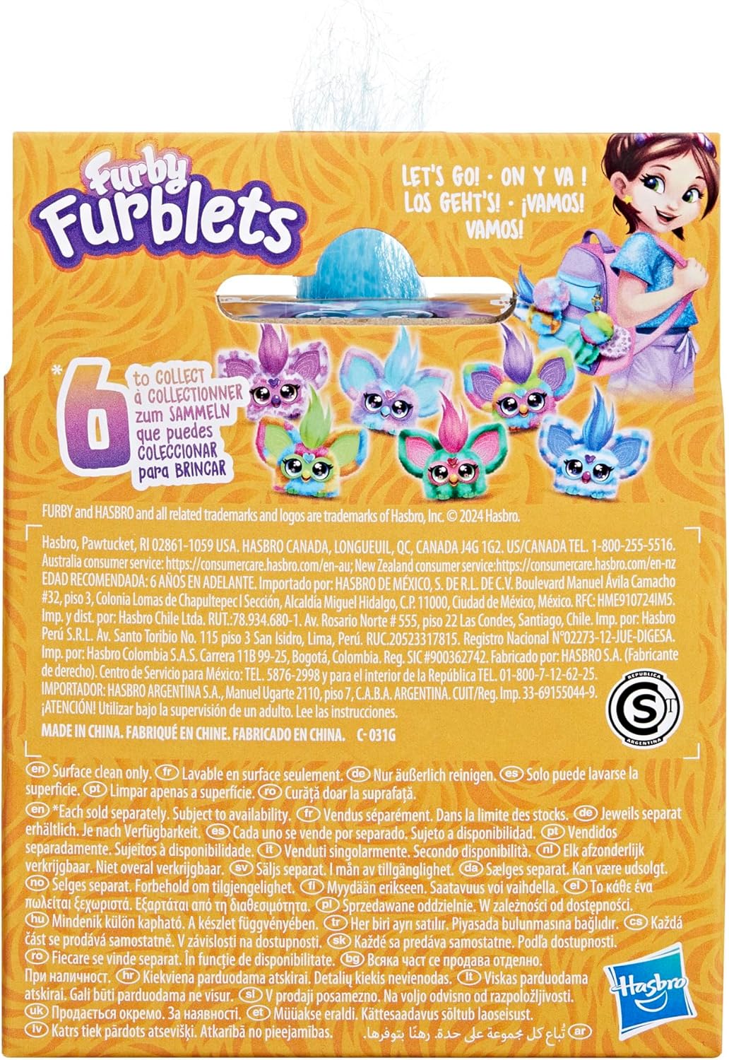 Furby Luv-Lee Mini Electronic Plush Toy with K-Pop Sounds and Keychain Clip