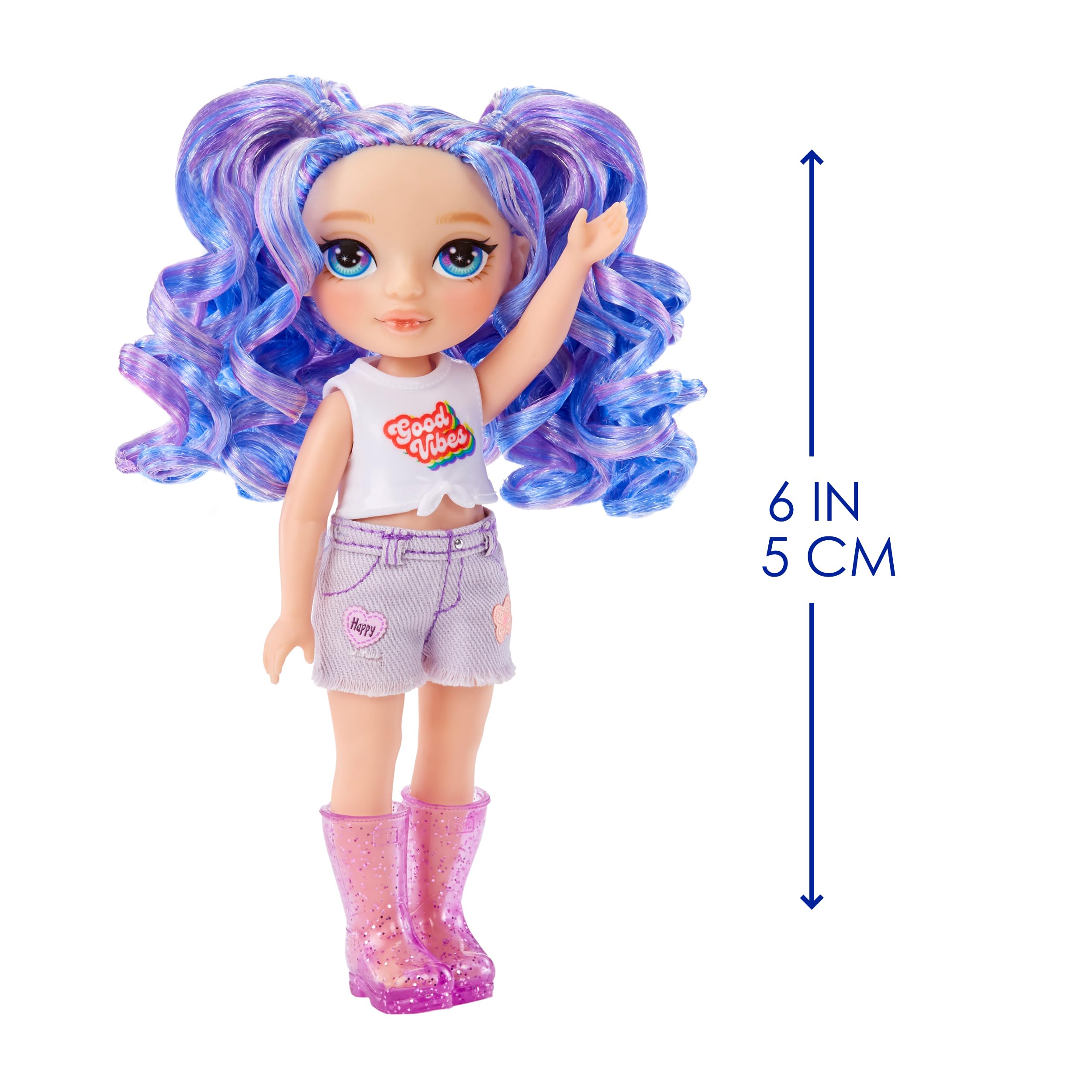 Rainbow High Littles Amethyst Willow Doll - 14 cm Poseable Fashion Doll with Pet Poodle | Ages 4+ | Purple 3