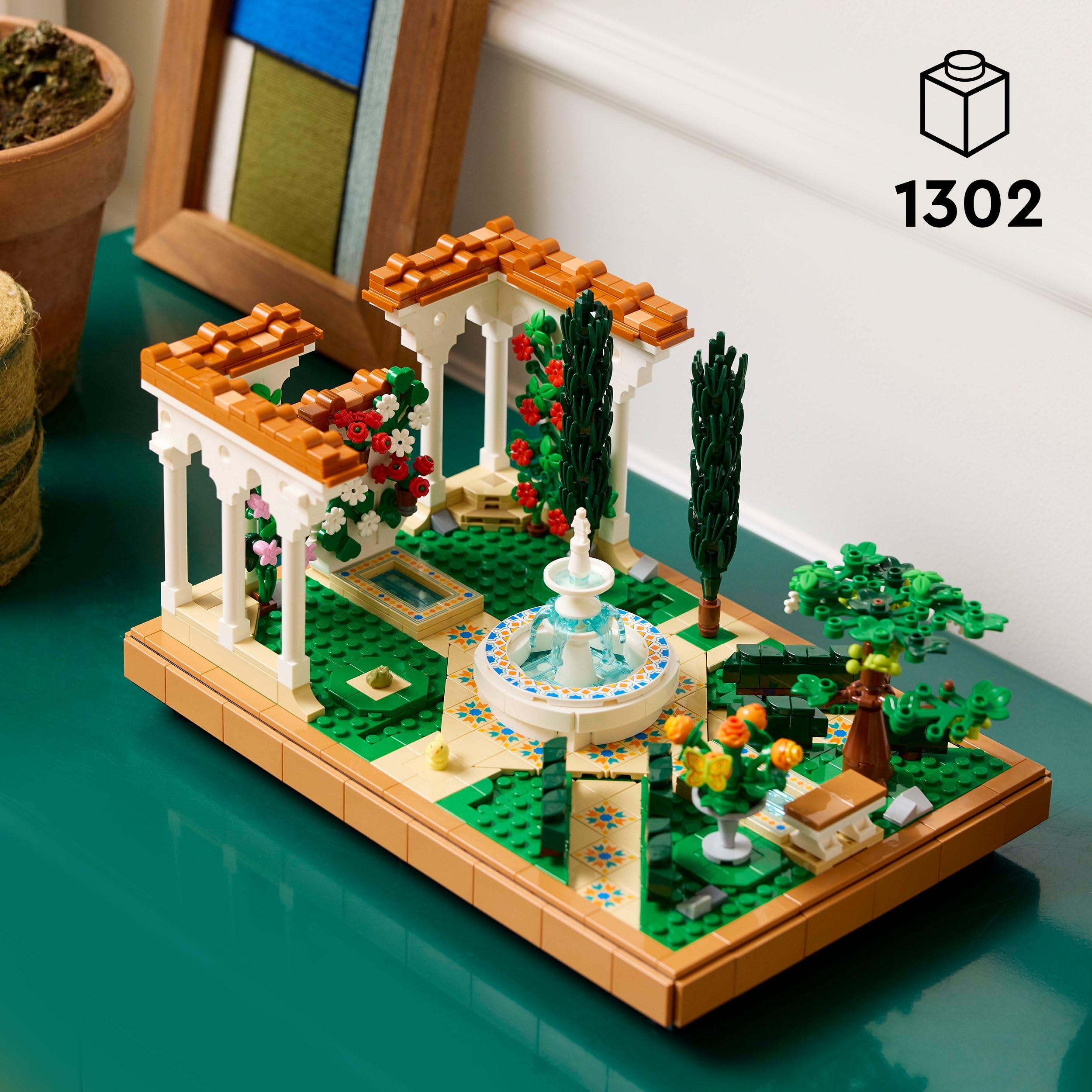 LEGO Icons Fountain Garden Building Set - 1302-Piece Decor Model for Adults