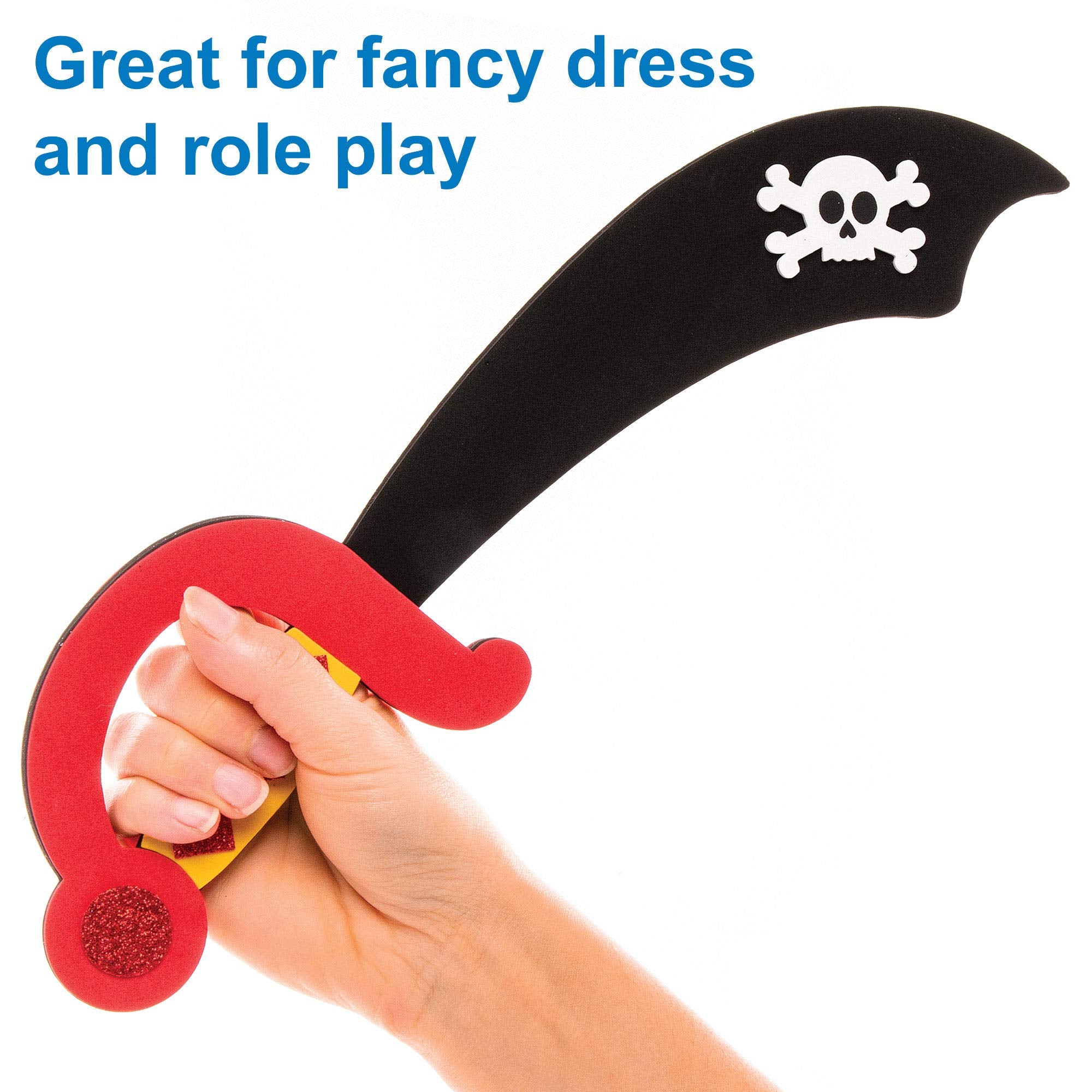 Baker Ross Pirate Sword Kits - Make Your Own Foam Swords | Pack of 4 | Ages 3+ 5