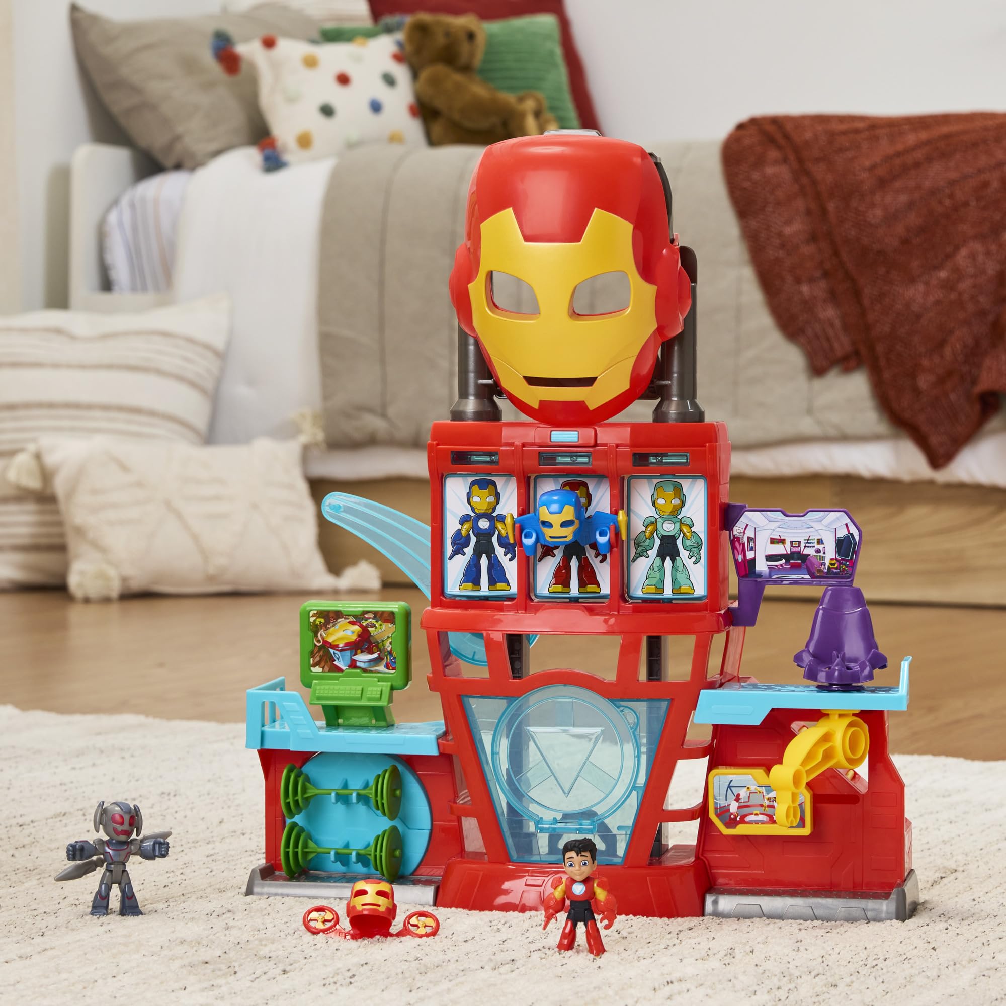 Marvel Press Iron Man and His Awesome Friends Iron Quarters Playset | Ages 3+ | 2 Figures Included 3