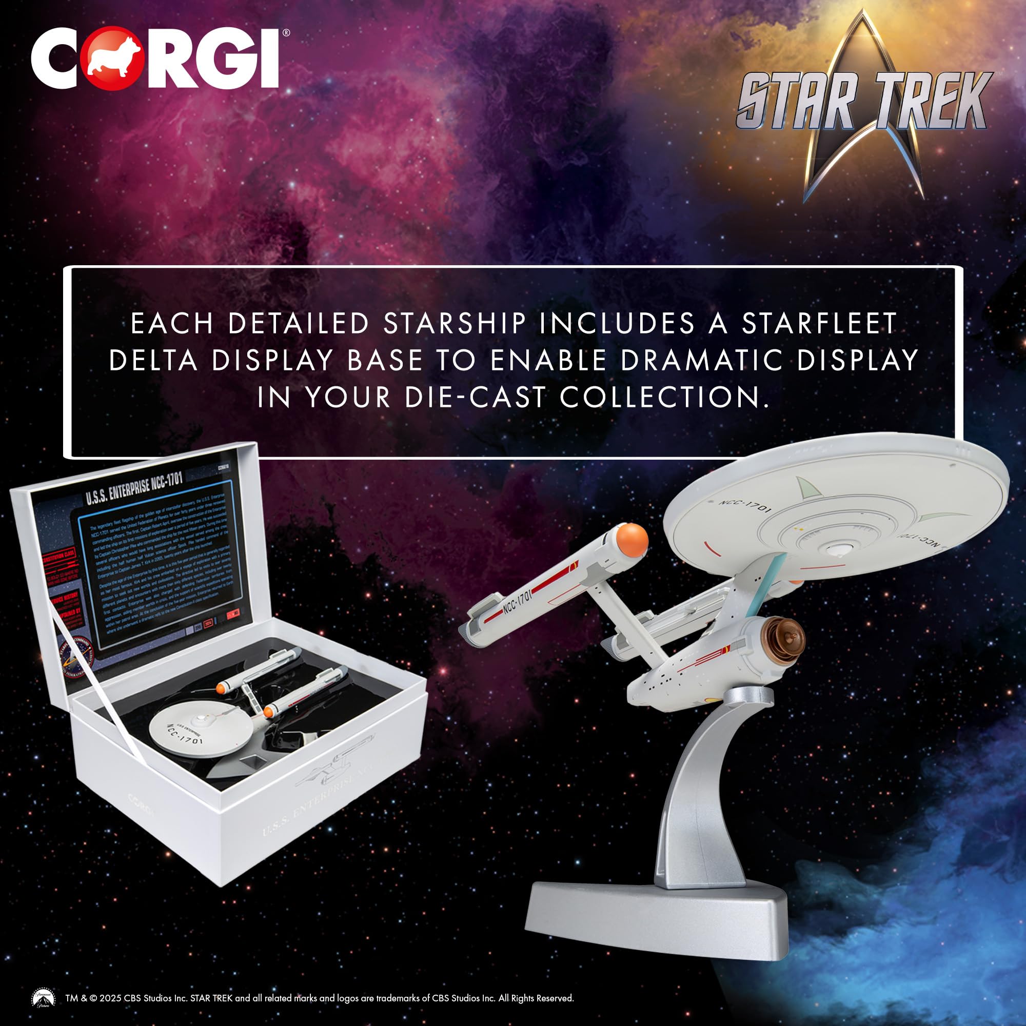 Corgi Diecast USS Enterprise NCC-1701 Star Trek Model - Collectible Spacecraft Toy for Adults 2