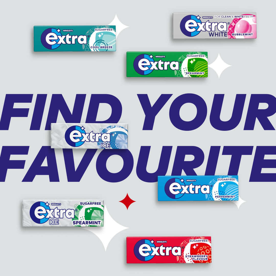 Extra - White Chewing Gum Sugar Free with Xylitol, Classic Mint Flavor, 6 Bottles (276 Pieces)