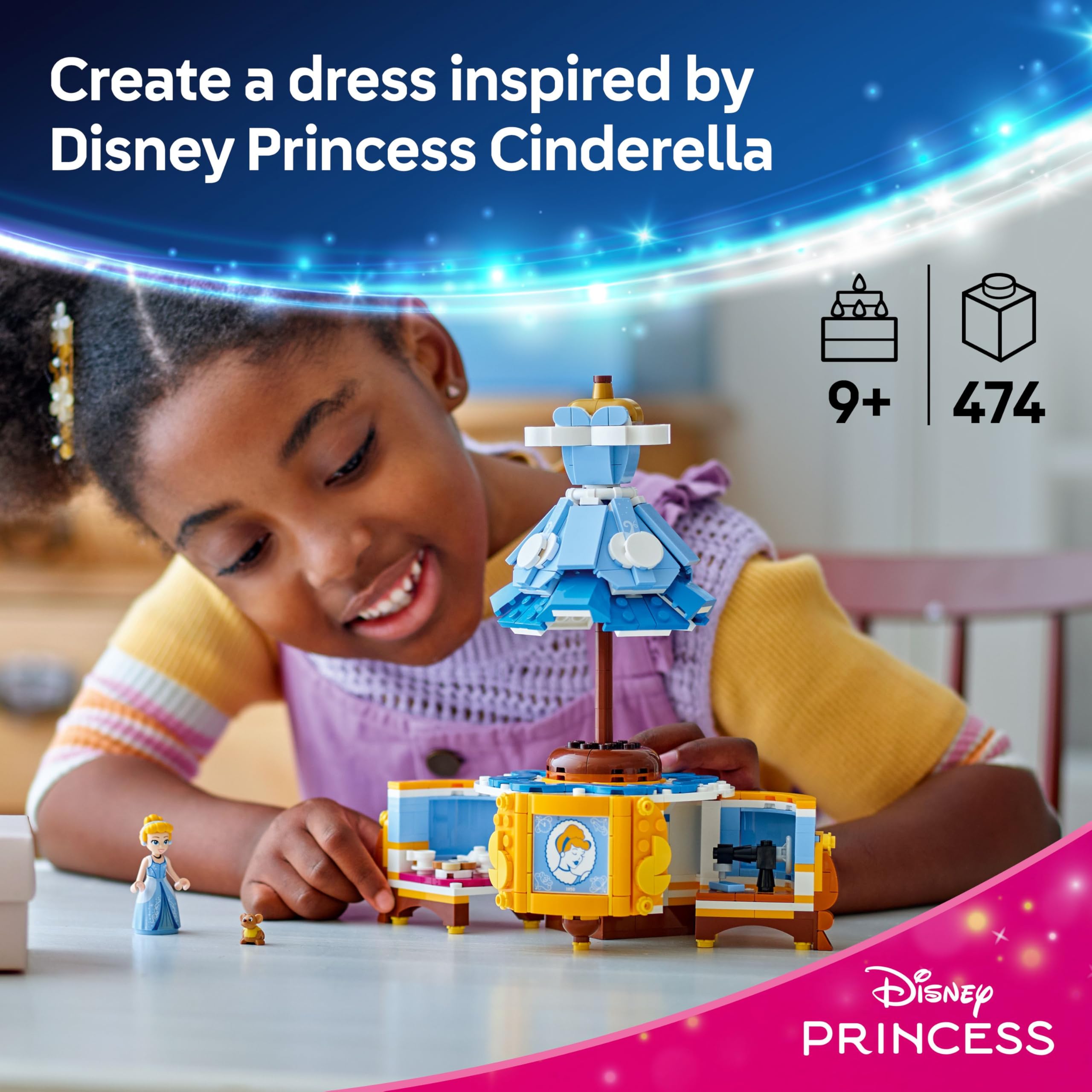 LEGO Disney Princess Cinderella's Dress Building Set - 474-Piece Toy for Ages 9+ 5