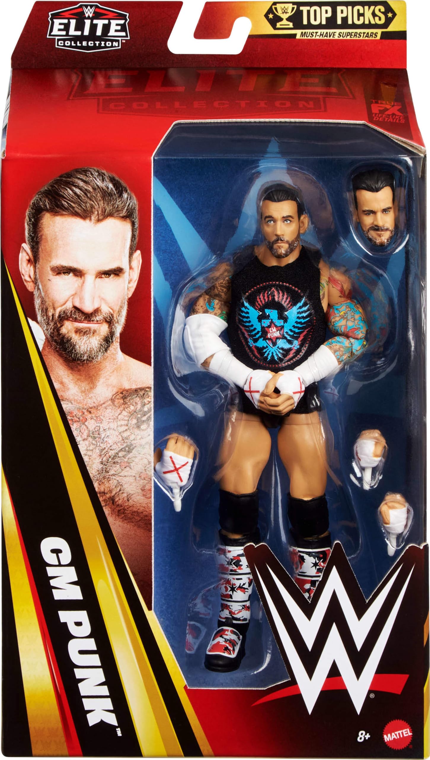 Mattel WWE Elite Collection CM Punk Action Figure | 6-inch Scale | 25 Points of Articulation 2
