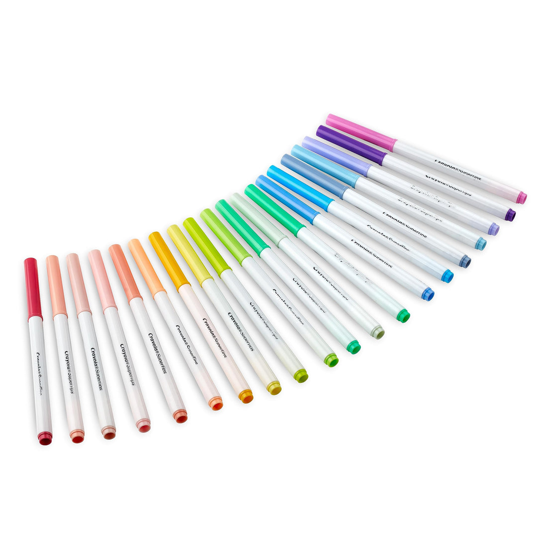 CRAYOLA Pastel SuperTips Washable Markers - 20 Count Conical Tip for Fine & Thick Strokes