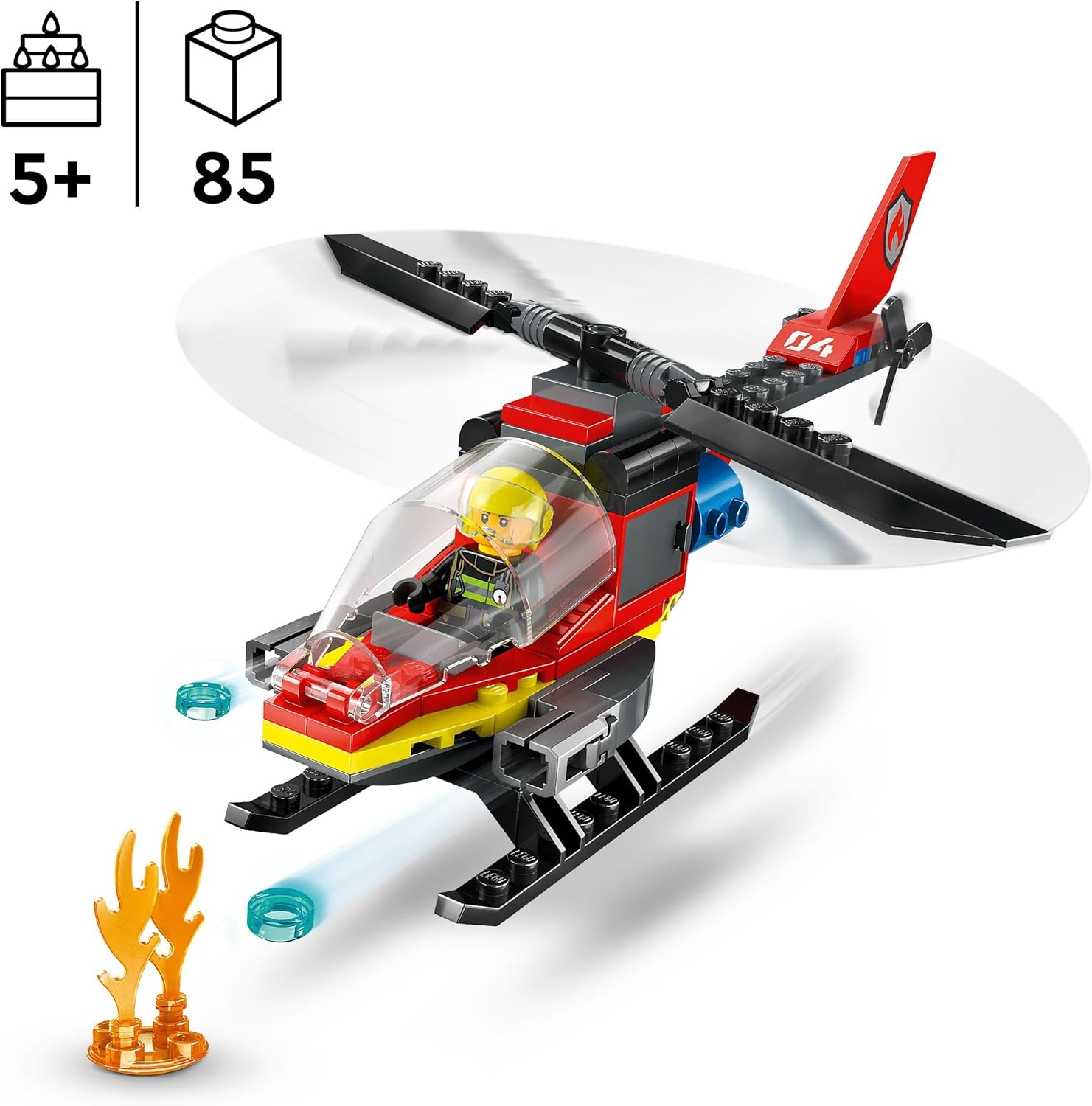 LEGO City Feuerwehr-Rettungshubschrauber-Spielzeug – Bauset für Kinder ab 5 Jahren 3