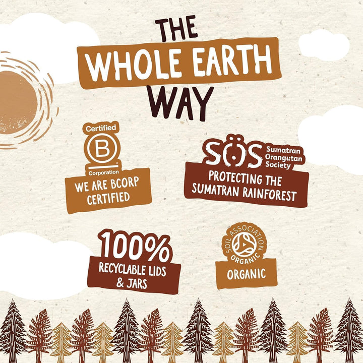 Whole Earth Smooth Peanut Butter, All Natural, No Added Sugar, 1kg Tub