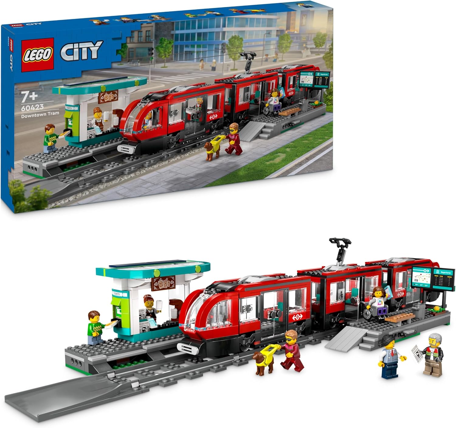 LEGO City Downtown Tram and Station Building Toy Set - 811-Piece Playset for Ages 7+ 1