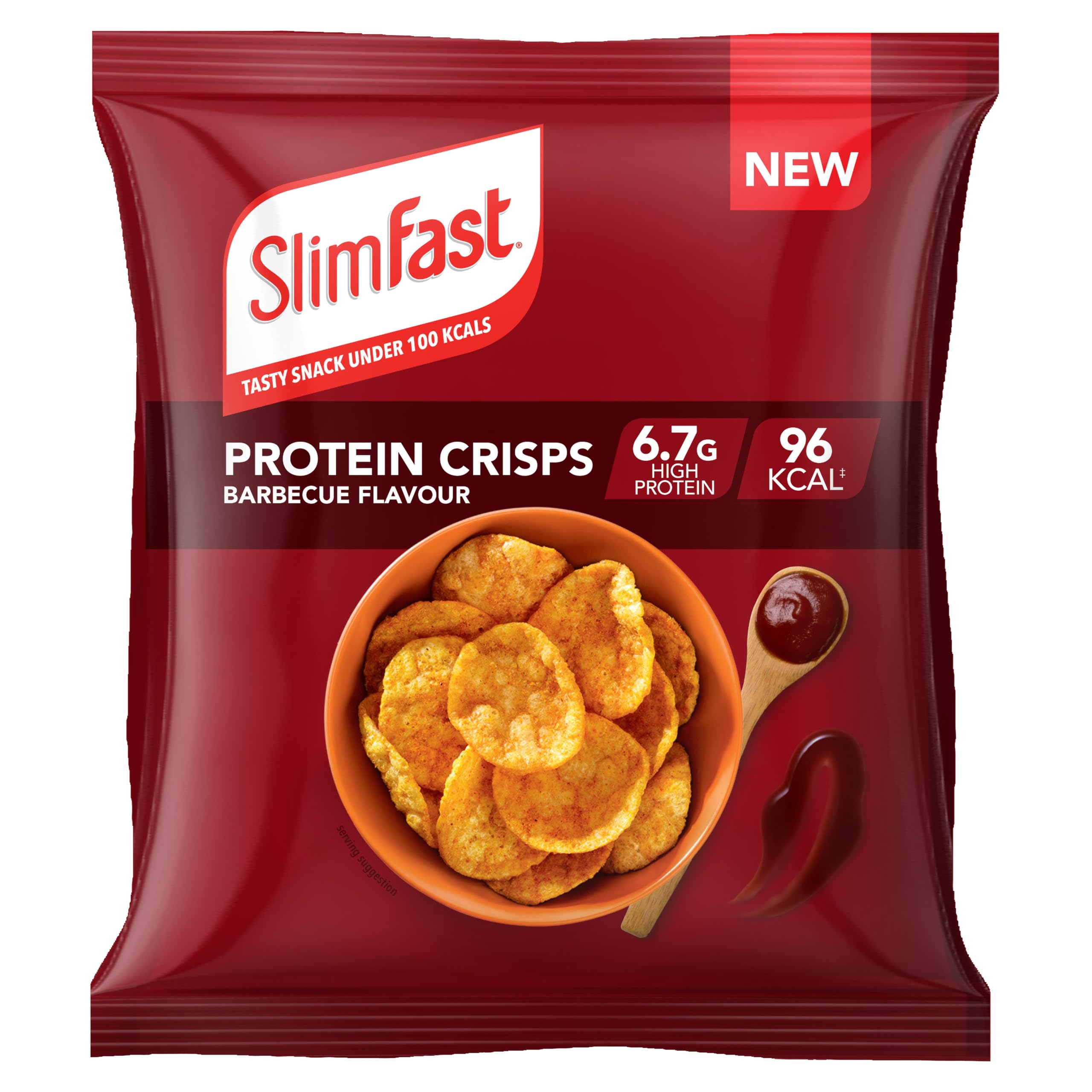 SlimFast Barbeque Protein Crisps - High Protein, Low Calorie Snack | 12 x 23g Packs 1