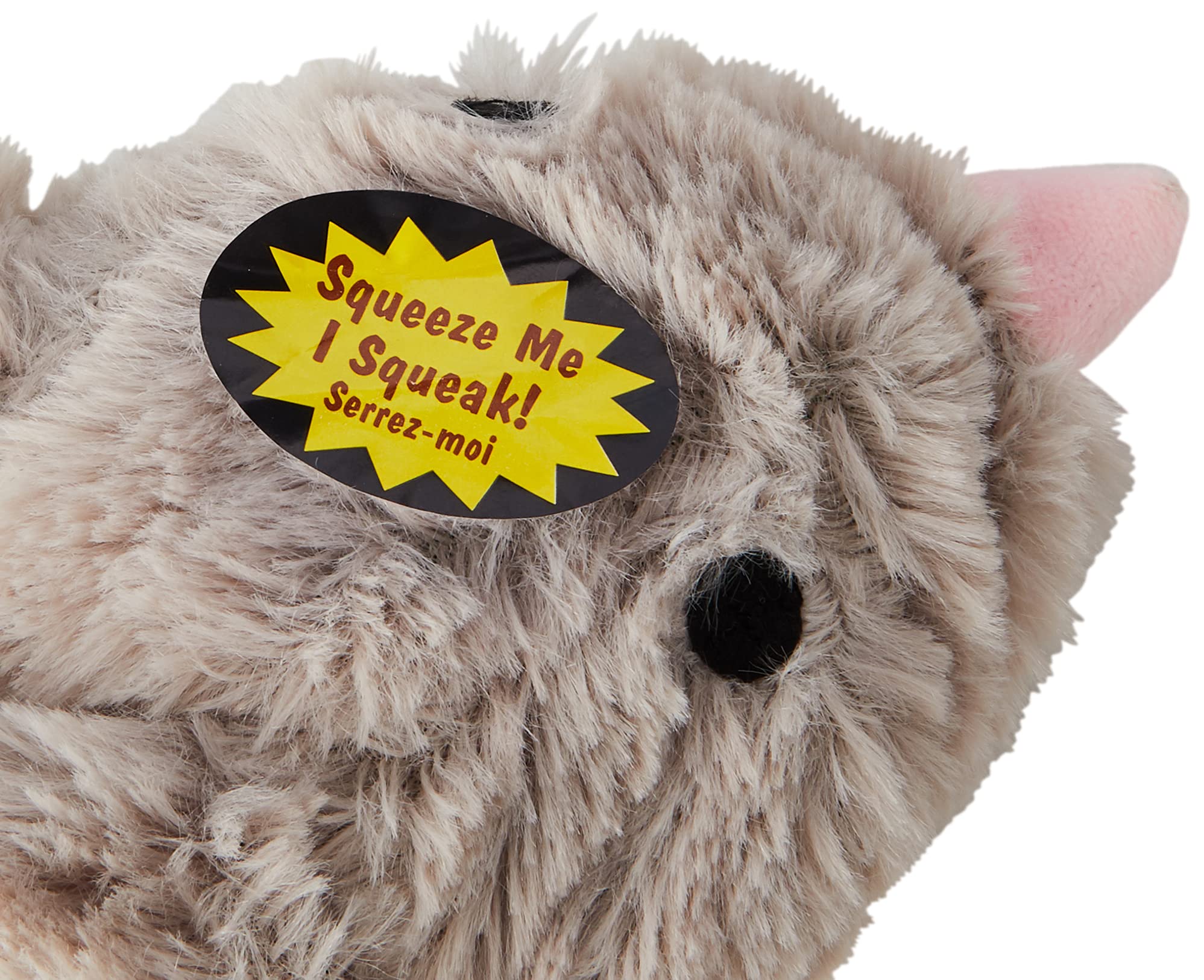 HAPPYPET Mad About Pets Unstuffed Chipmunk Soft Dog Toy - Small Size, Gray Polyester 3
