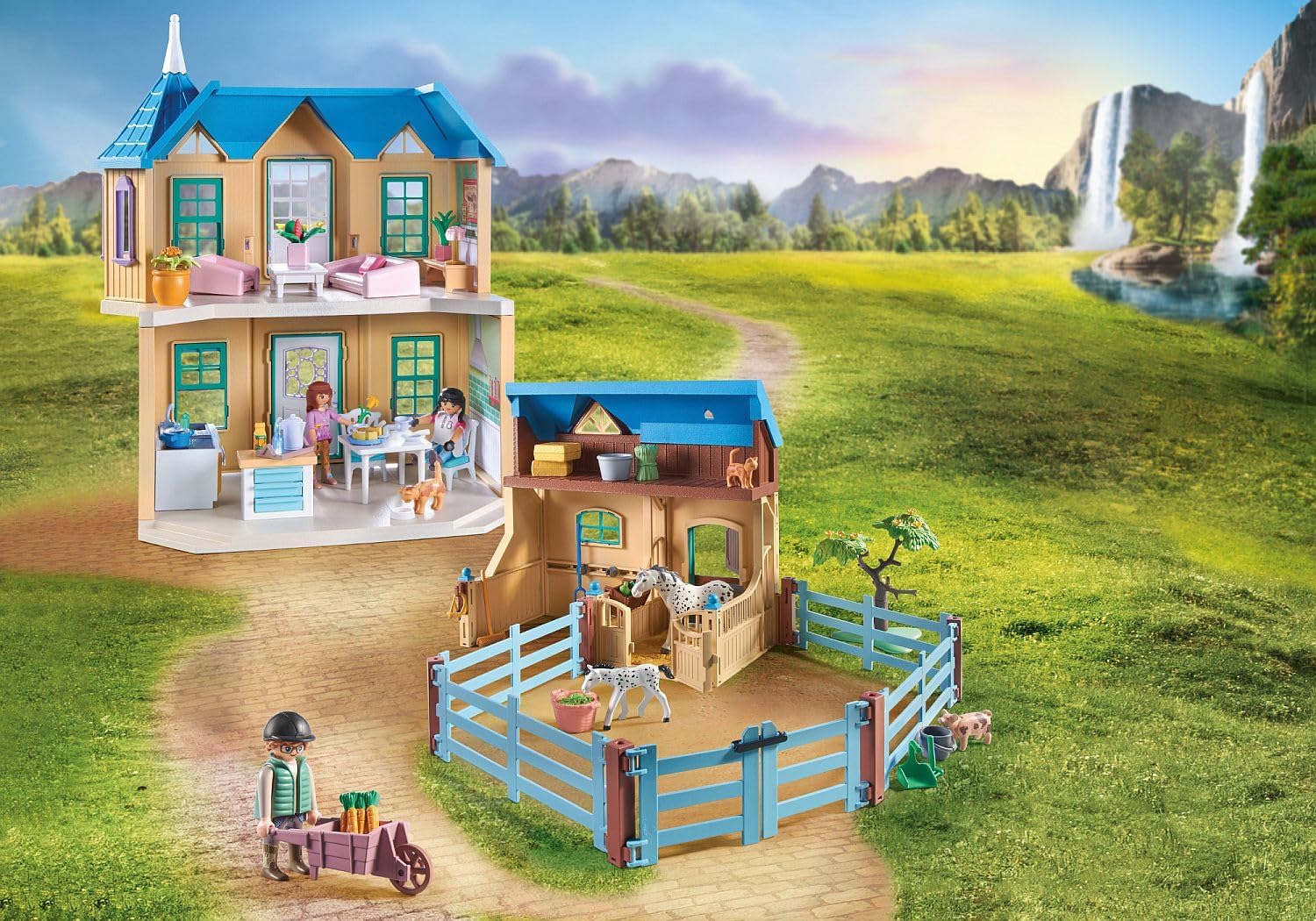Playmobil 71497 Horses of Waterfall - Farrier Ben and Achilles, Interactive Playset for Ages 4+ 4