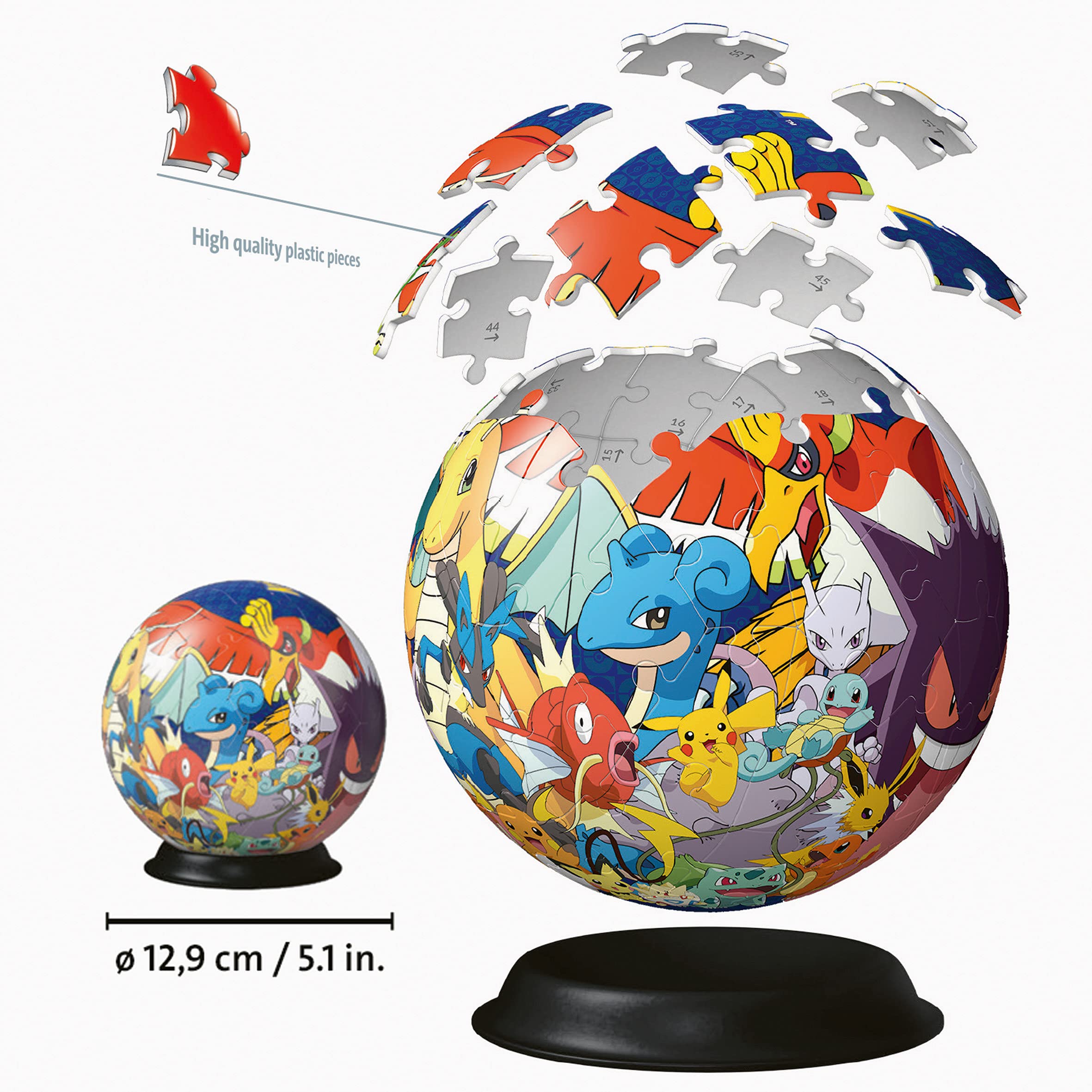 Ravensburger Pokémon 3D Jigsaw Puzzle Ball – 72-Piece Spherical Puzzle for Kids 6+ 3