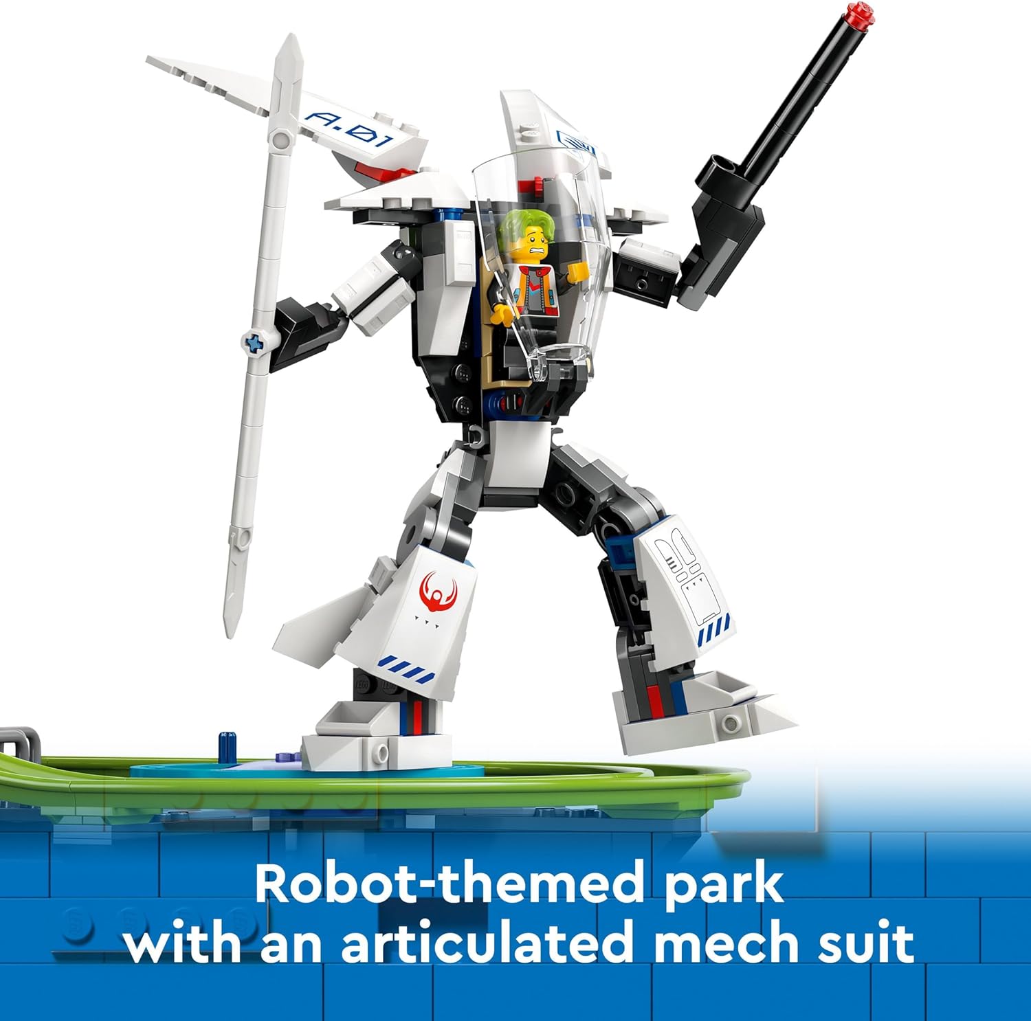 LEGO City Robot World Roller-Coaster Park Set 60421 - Building Toy with Mech, Arcade & Minifigures 3