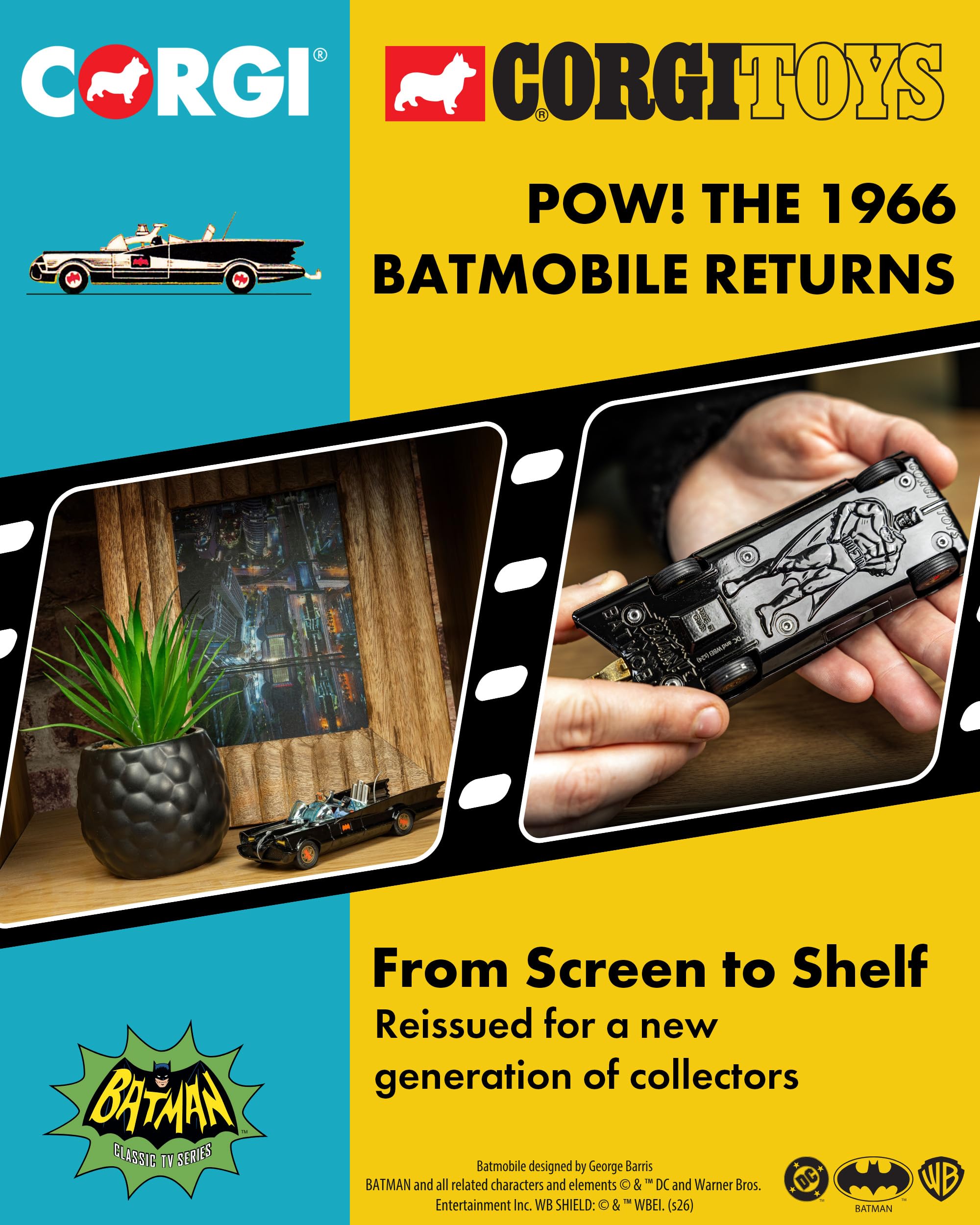 Corgi RT26701 Diecast Model Batmobile with Batman and Robin | Metal Construction | Black 5