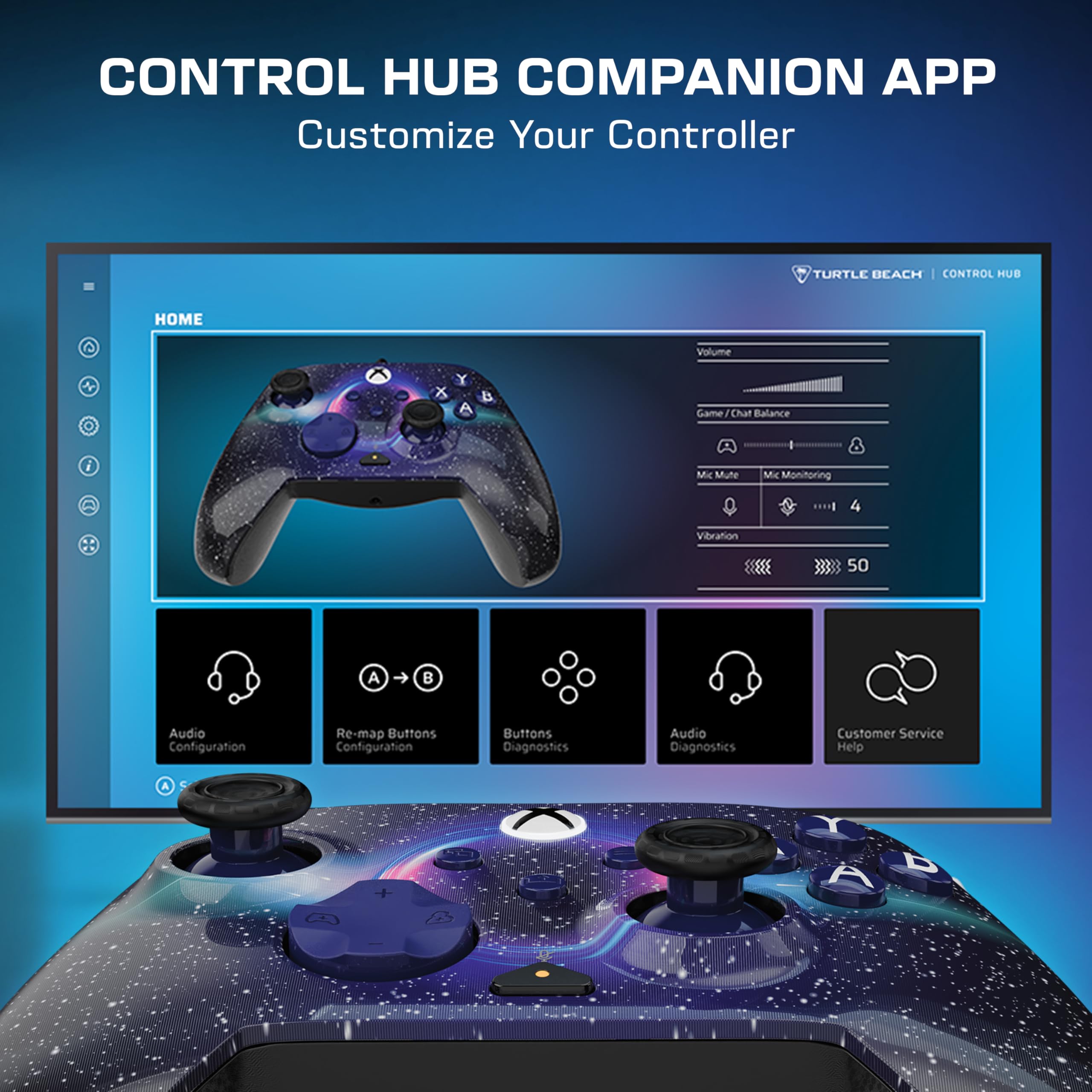Turtle Beach Rematch Advanced Wired Gaming Controller - Dark Cosmos | Xbox Series X|S, Xbox One, PC 5