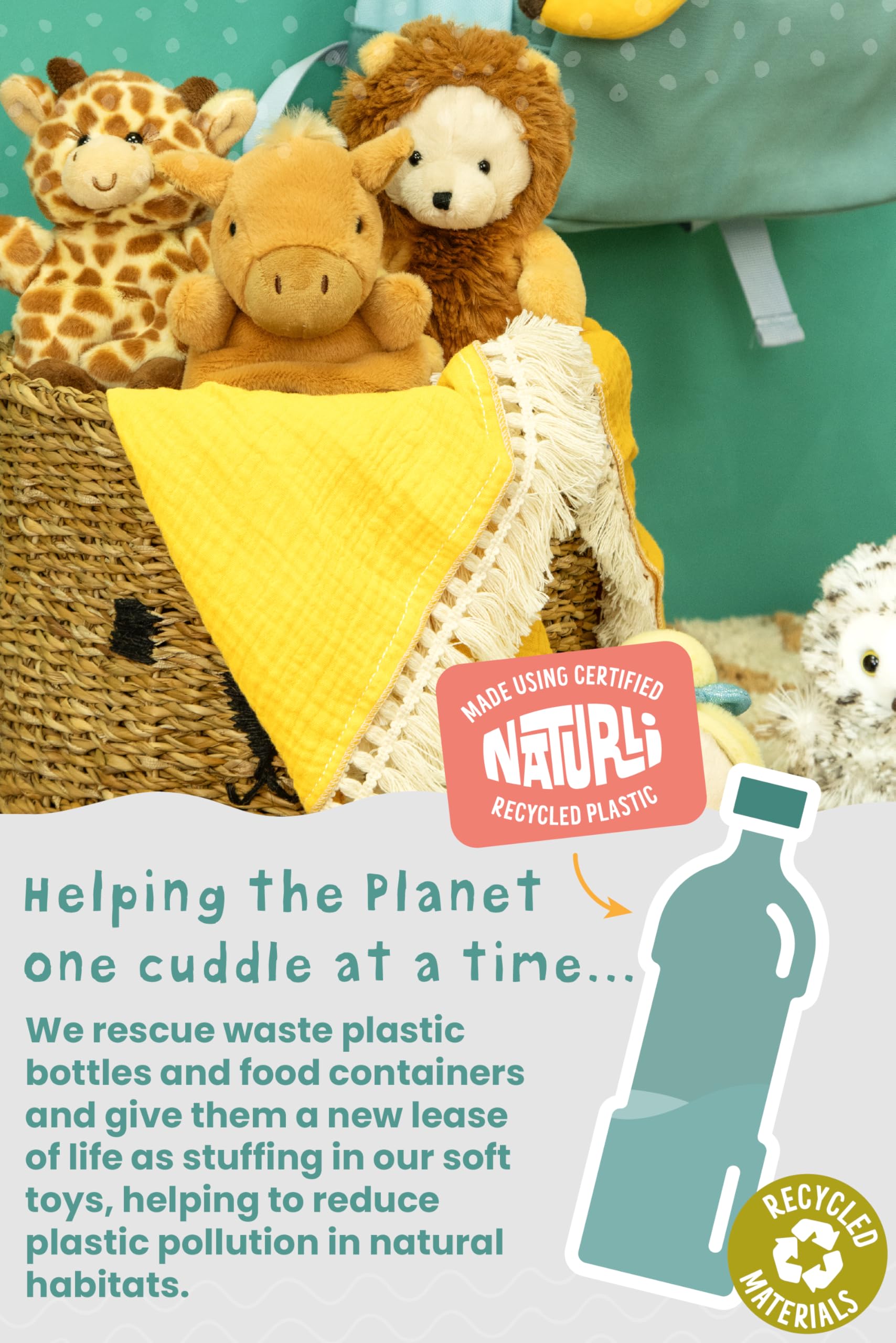 Living Nature Little Snugglies White Unicorn Plush Toy - Soft Stuffed Animal for Kids 0+ 12