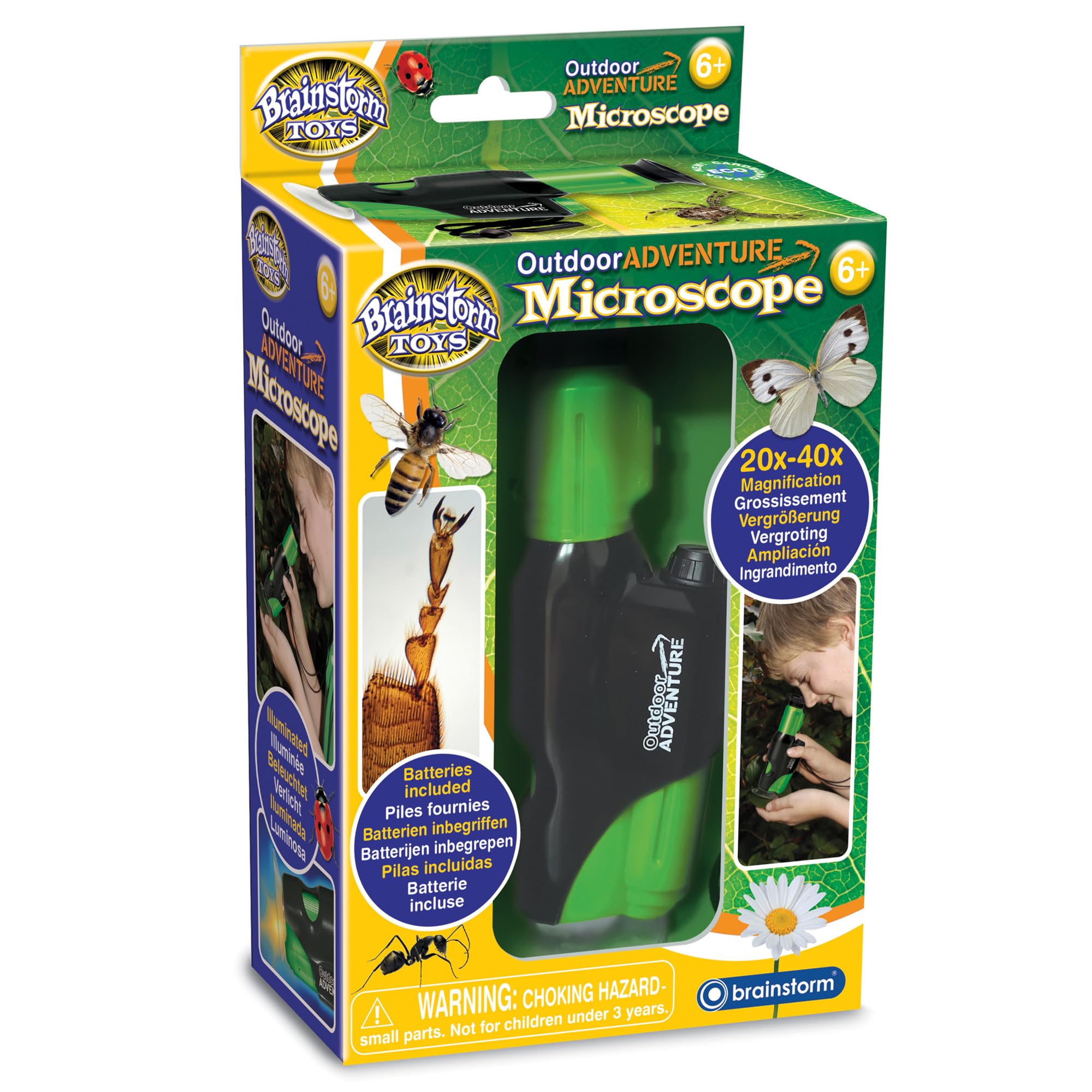 Outdoor Adventure Microscope - 20x to 40x Magnification with LED Light for Kids 6+ 1