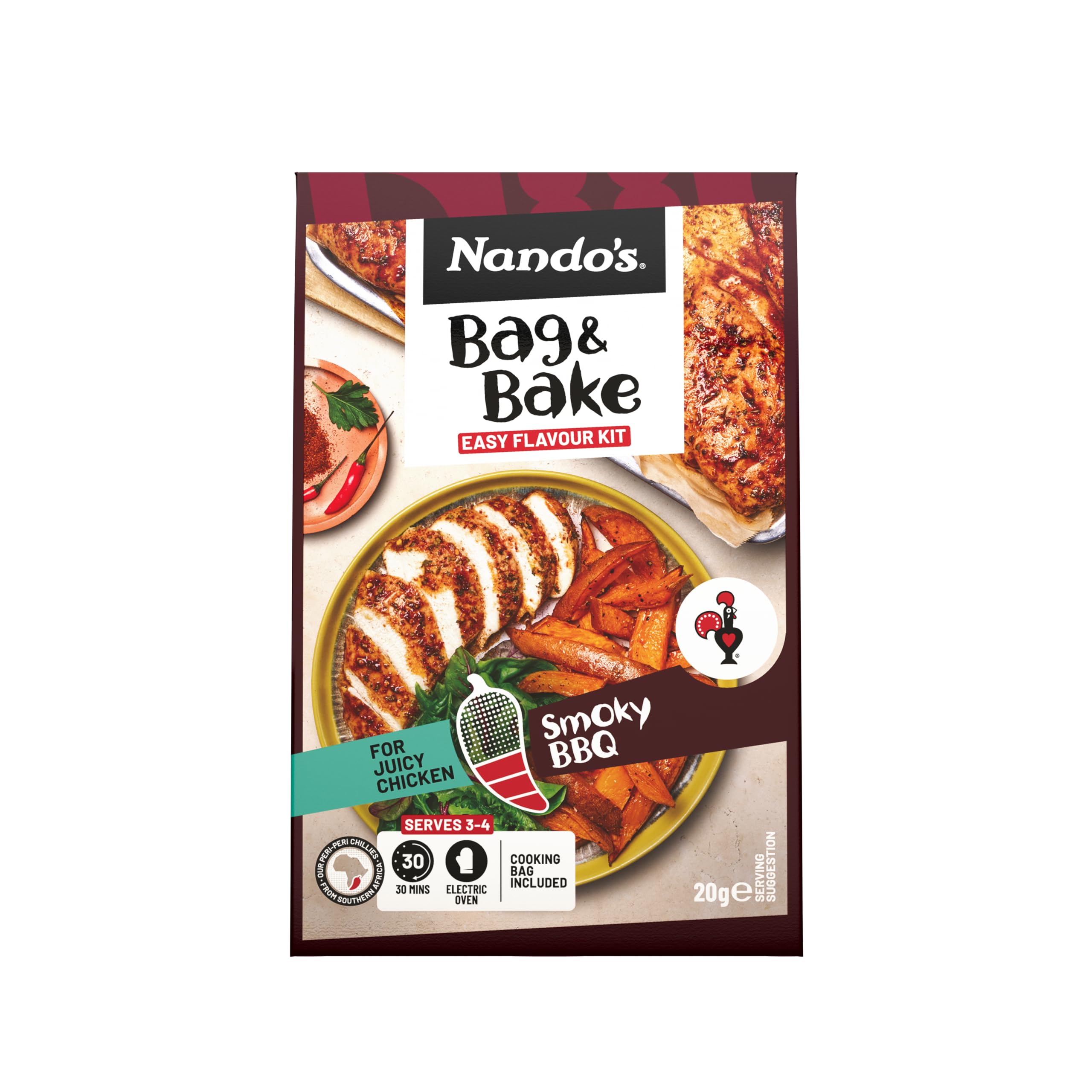 Nando's Smokey BBQ Bag & Bake Seasoning - Oven Safe up to 425°F | 20g