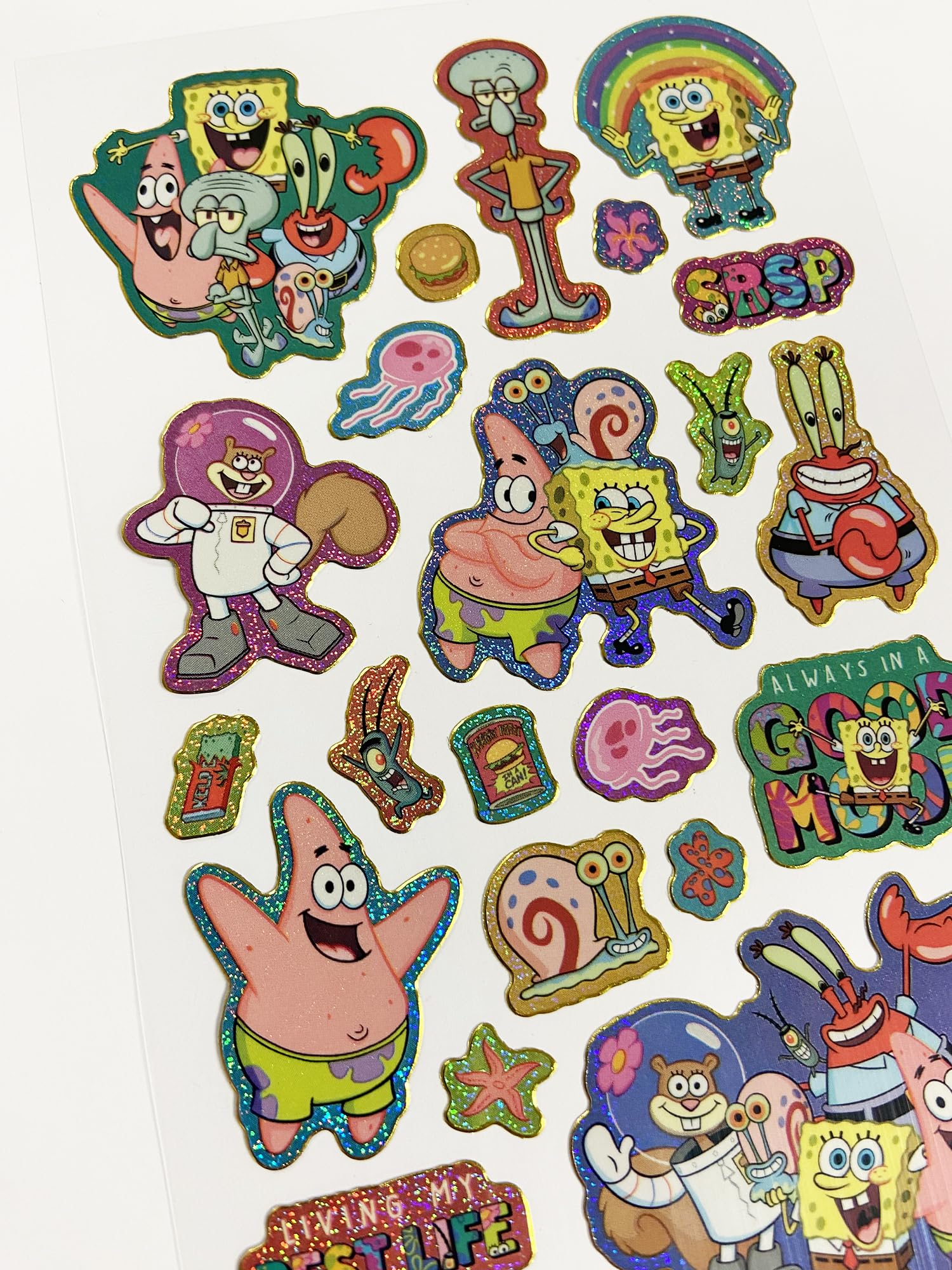 Paper Projects SpongeBob SquarePants Sparkly Reusable Foil Stickers | Multi Coloured 4
