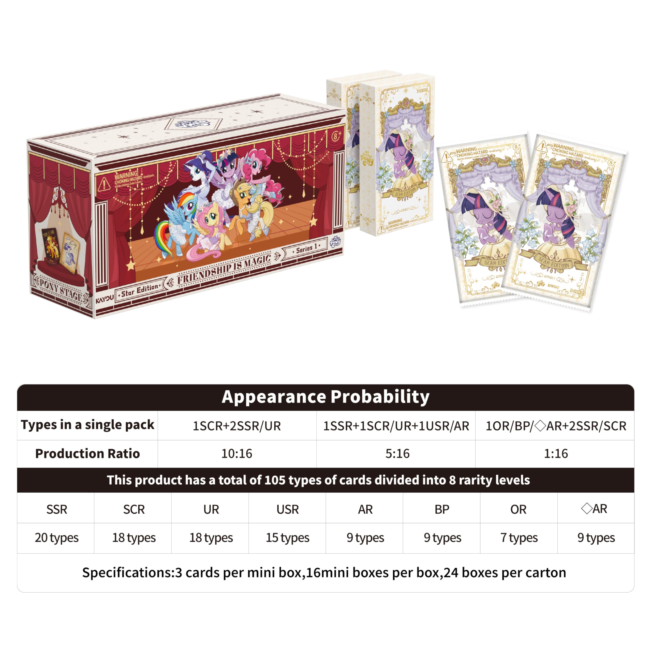 Kayou My Little Pony Friendship Eternal Collectible Cards - Star Edition | 16 Packs, 3 Cards Per Pack 3