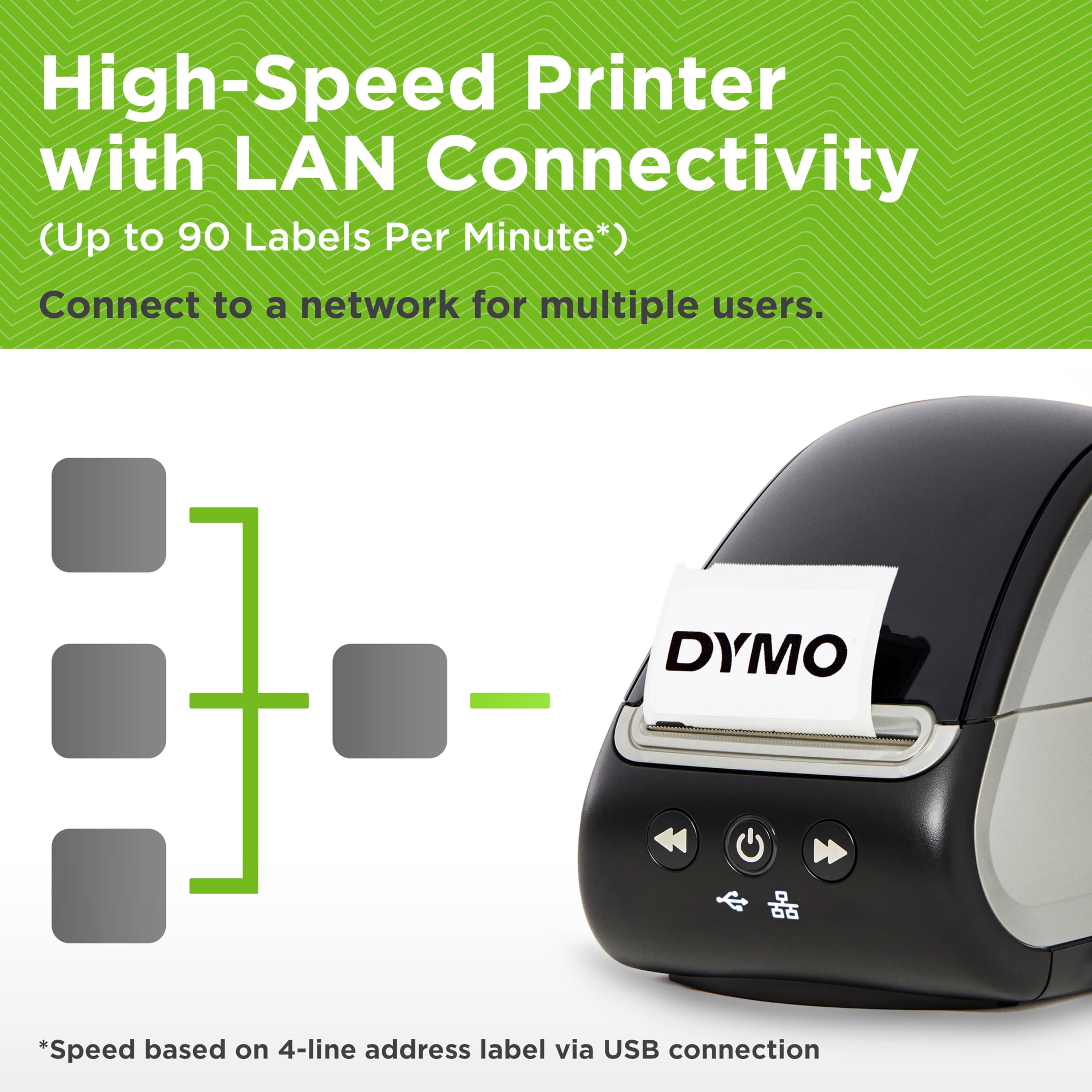 Dymo LabelWriter 550 Turbo Label Printer - High-Speed Printing up to 90 ppm | Monochrome Thermal | Portable 6