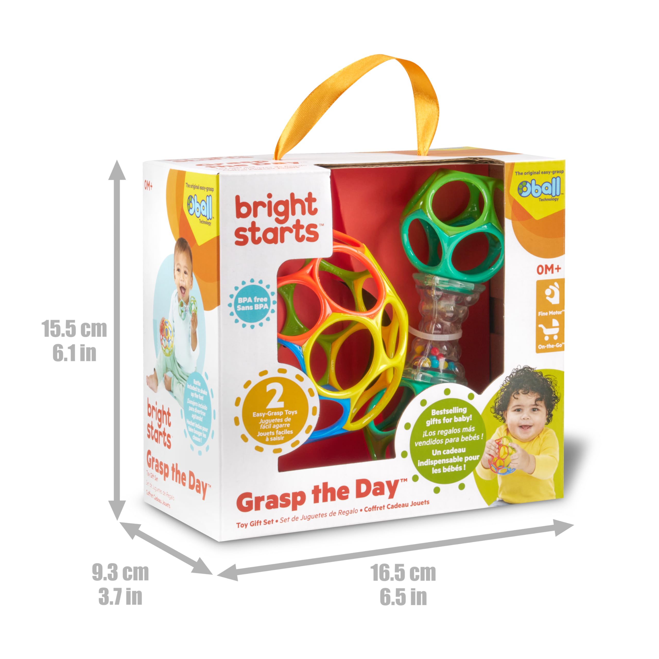 Bright Starts Easy-Grasp Oball Bundle Gift Set Grasp The Day, Shaker