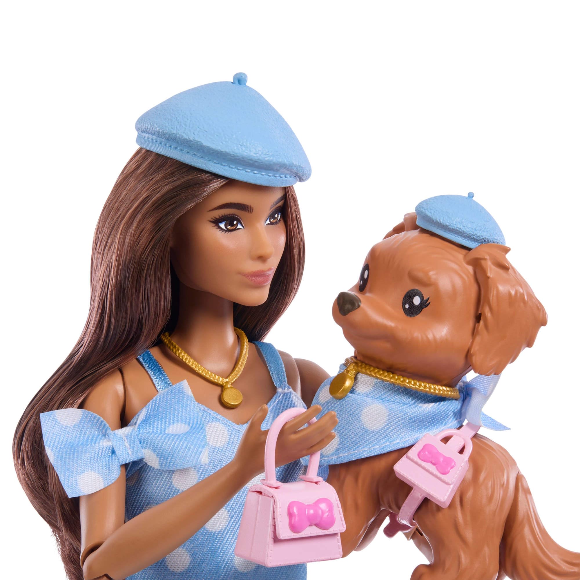 Barbie Twinning Looks Doll with Pet Dog - Matching Outfits & Accessories | Ages 3+ 4