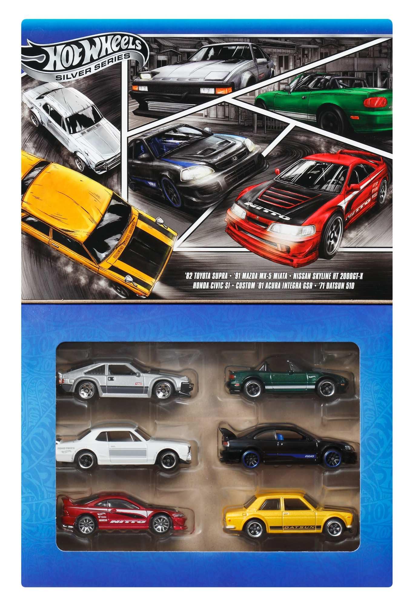Hot Wheels 1:64 Scale Die-Cast Toy Cars - Set of 6 Japanese Vehicles for Kids 3+ 1