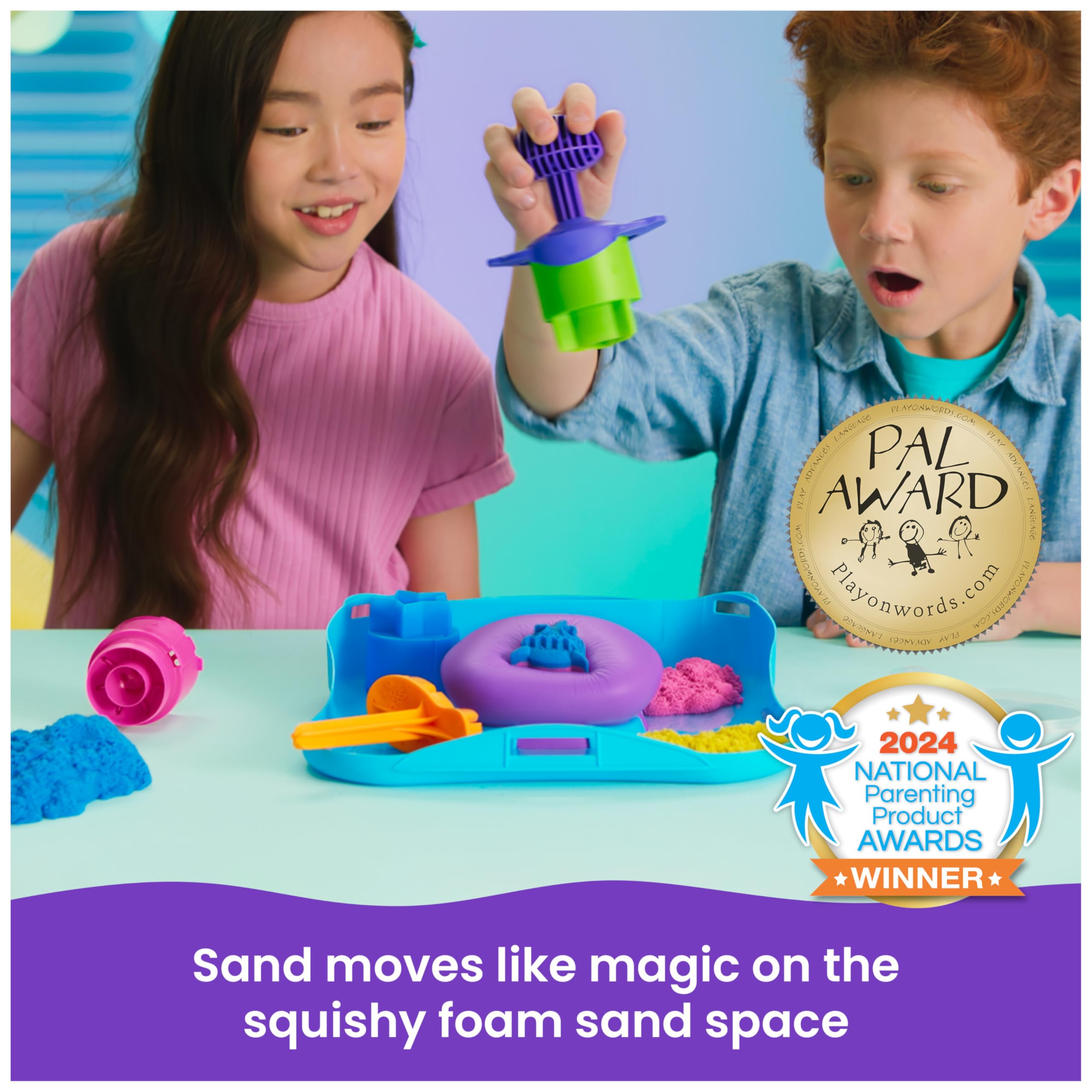 Kinetic Sand SquishMotion Playset with 453g Sand, 5 Tools & Reusable Case | Ages 5+ 2