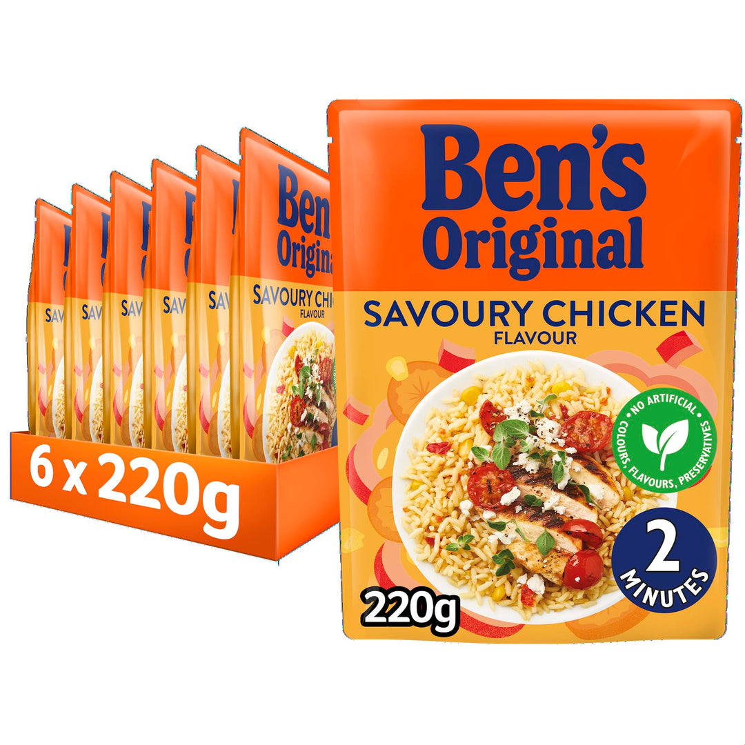 Ben's Original Savoury Chicken Microwave Rice - 6 x 220g Pouches