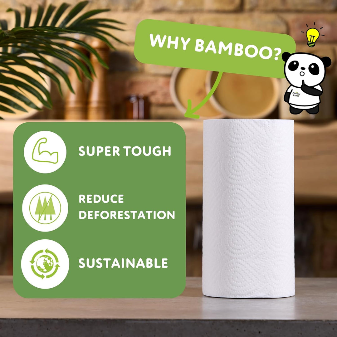 The Cheeky Panda - Bamboo Kitchen Roll 2 Pack | 200 Super Strong Sheets