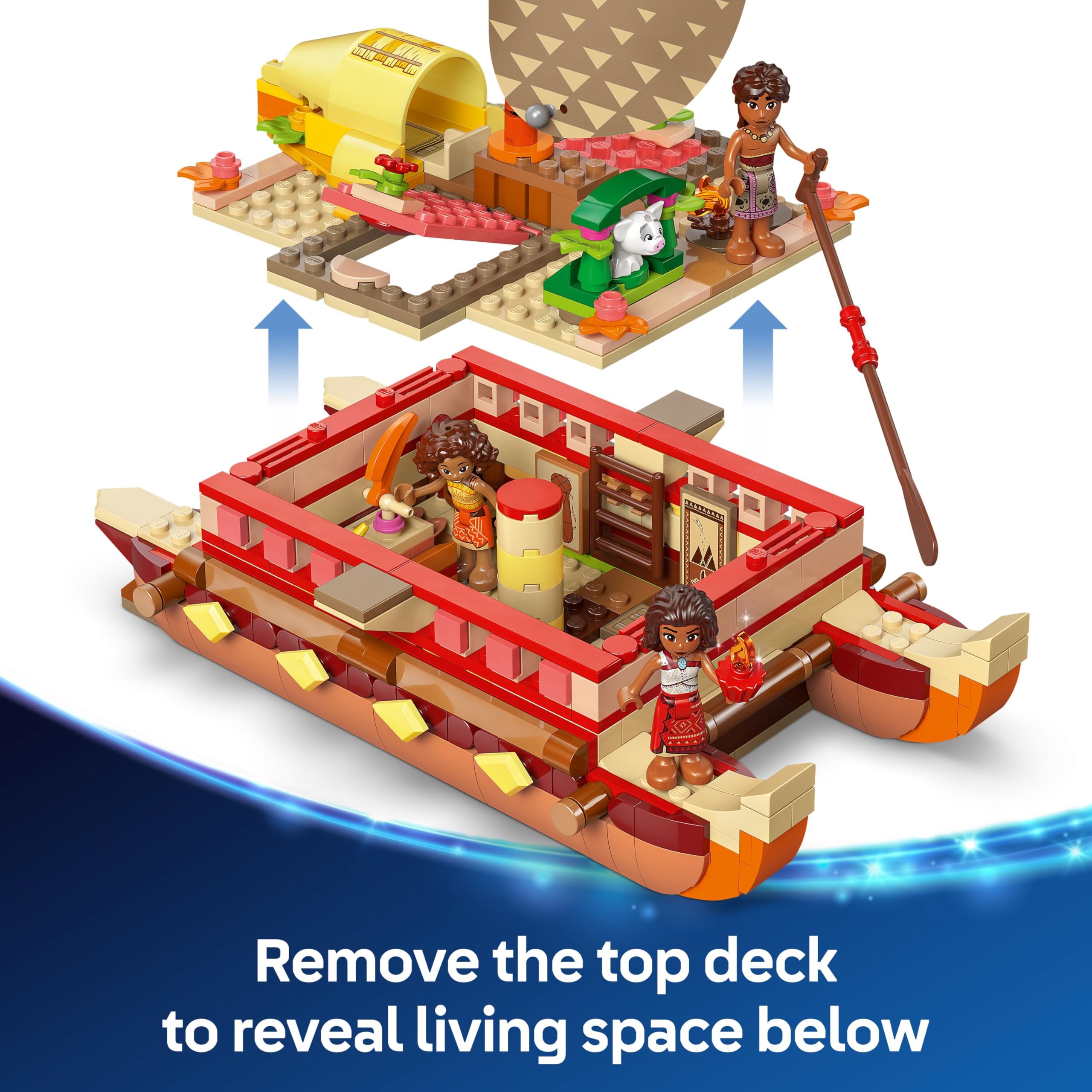 LEGO Disney Moana's Adventure Canoe - Buildable Boat Toy with 4 Characters for Kids 6+ 4