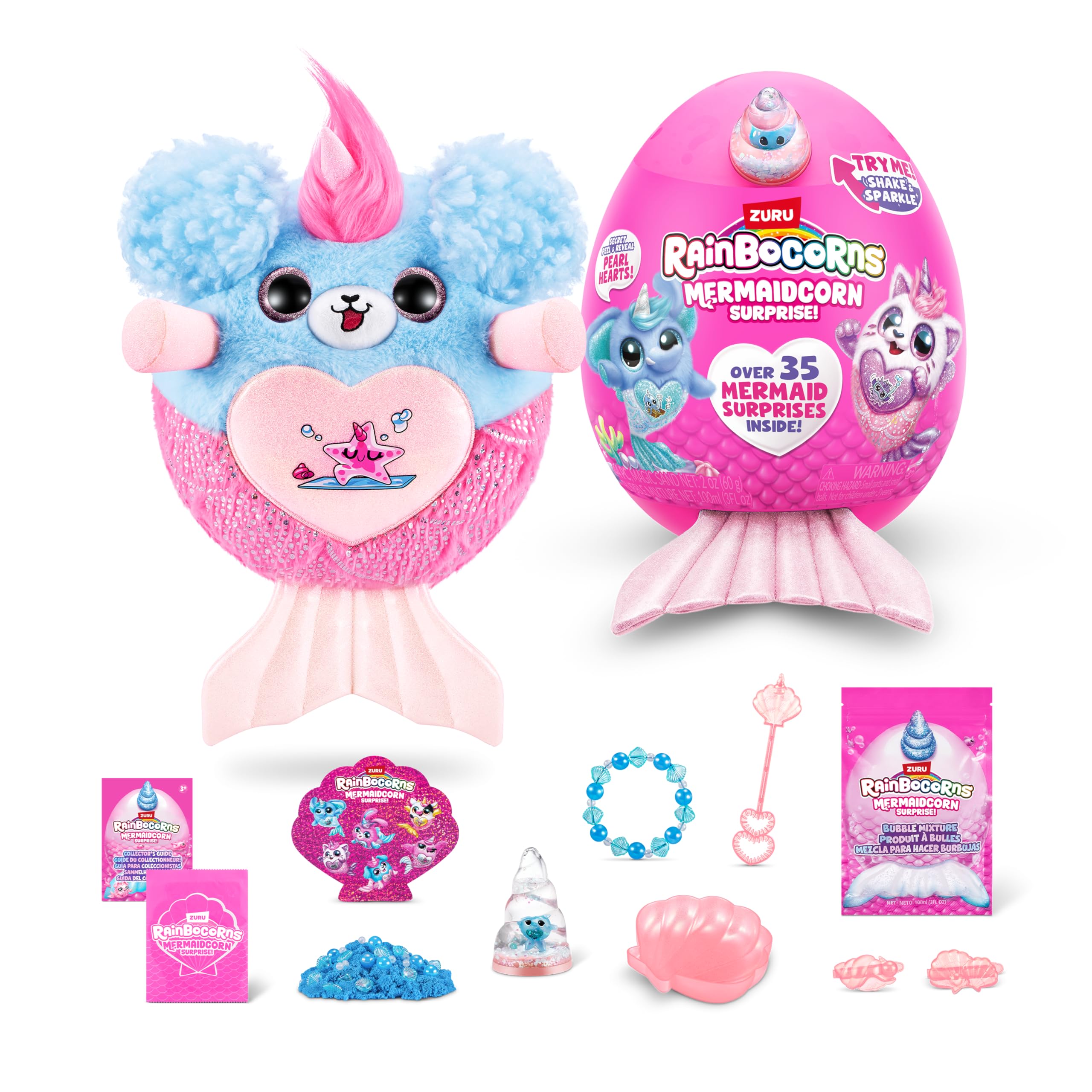 Rainbocorns Mermaidcorn Series 7 Sirena the Puppy - Collectible Plush Stuffed Animal with Mermaid Surprises 1