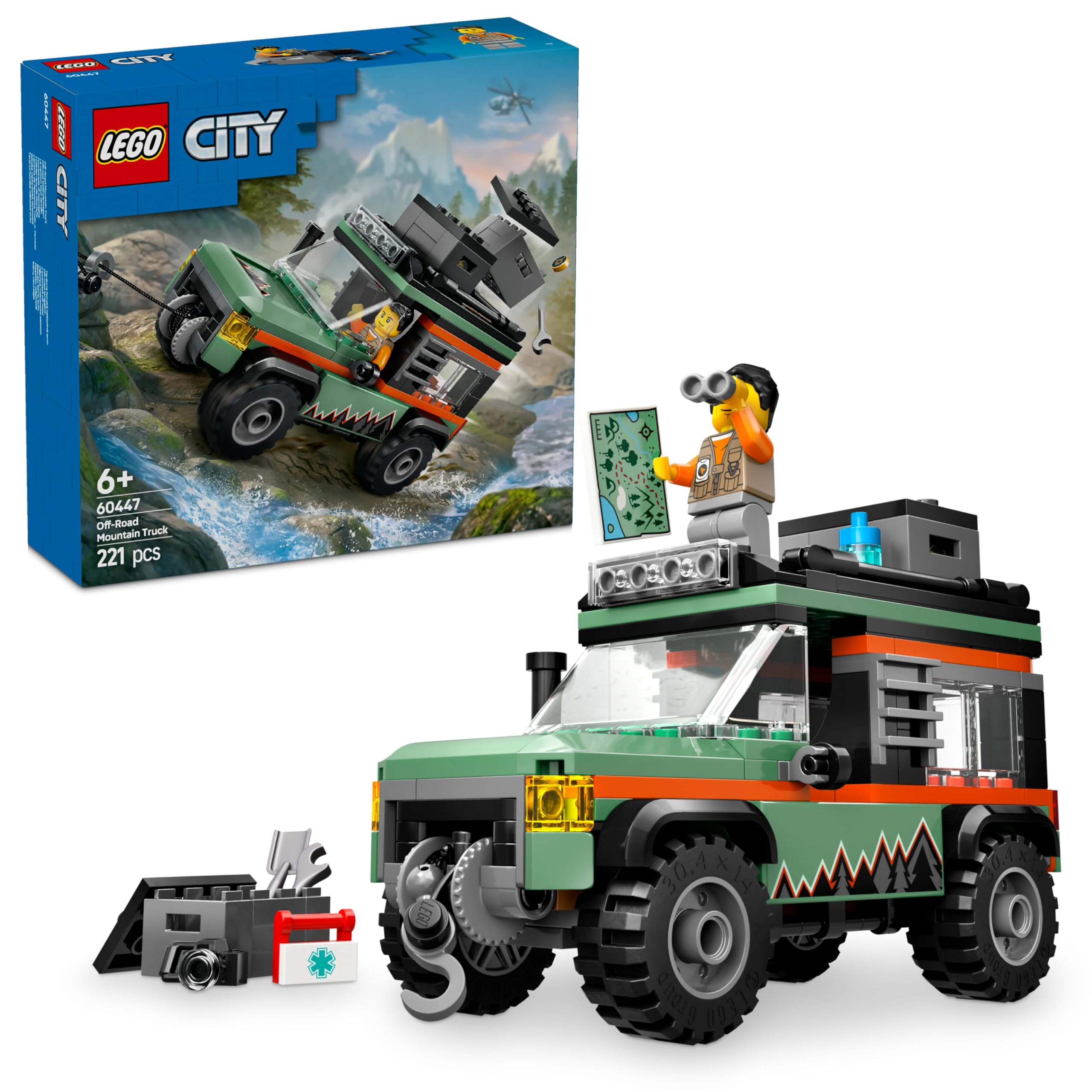LEGO City Offroad-Spielzeugset „4x4 Mountain Truck“ – Baufahrzeug-Spielset für Kinder ab 6 Jahren